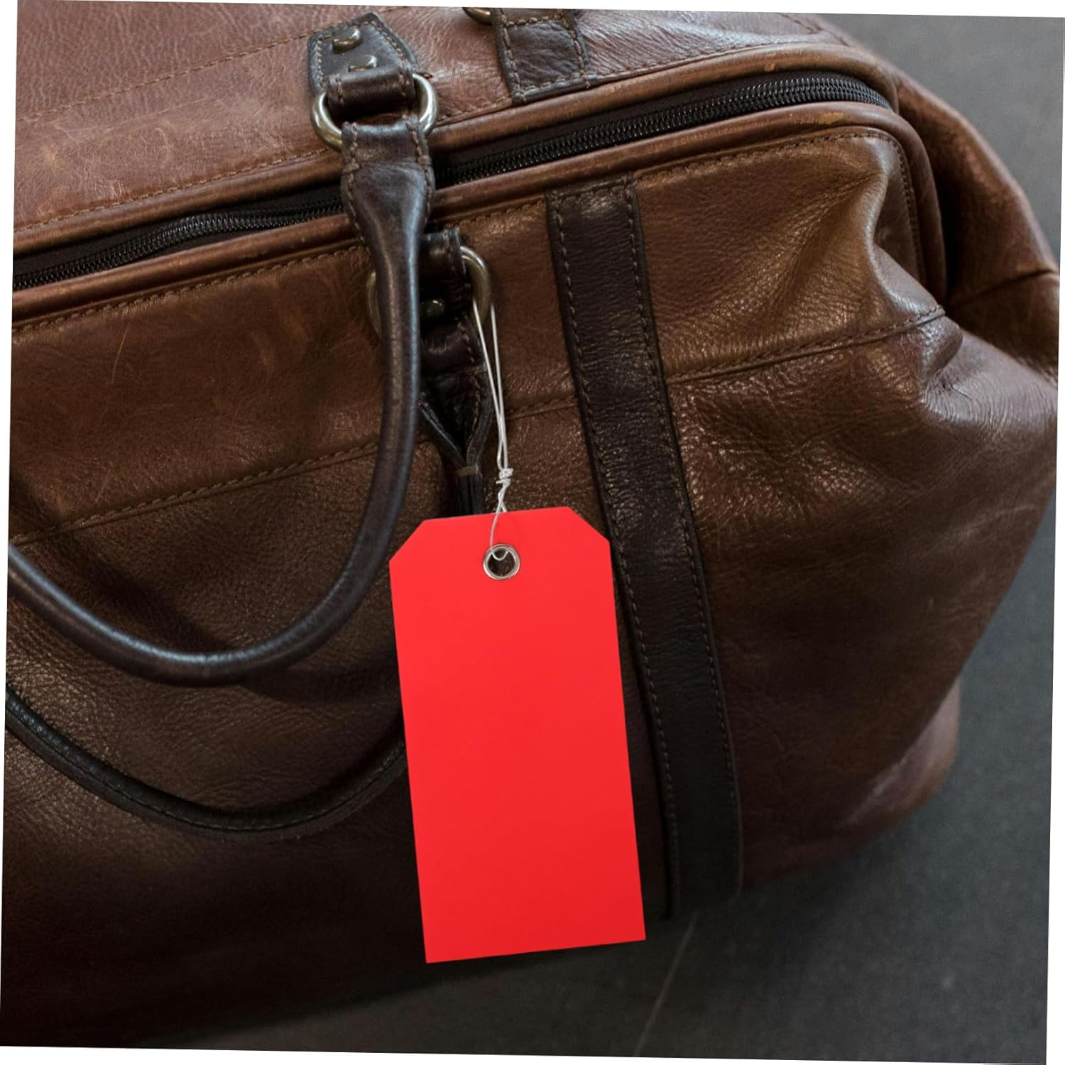 DIKACA 100Pcs Blank Shipping Tags with Wire Ties Writable PVC Luggage Tags for Suitcase and Backpack Identification Reusable Heavy Duty Shipping Hanging Labels for Travel and Inventory image number 5