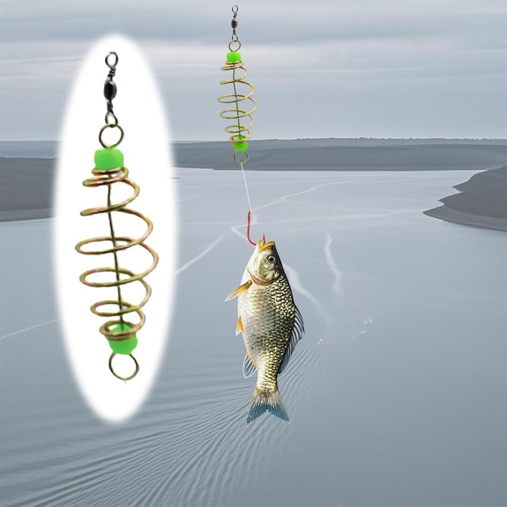 25PCS Fishing Feeder Bait Cage,Olive Shape Spring Fishing Bait Cage Holder Fishing Accessories Lure Feeder Carp Lure Fish with Pendant Bead image number 4