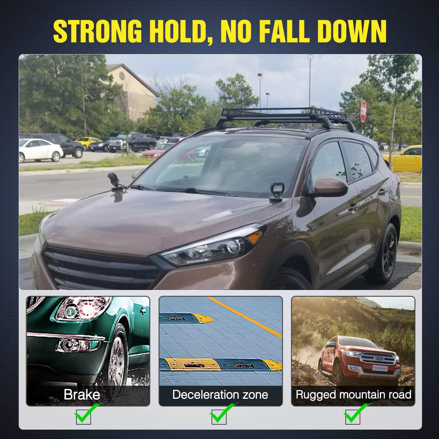 Nilight 2PCS Magnetic Base LED Light Bar Mounting Brackets, Powerful Sucker Holder for Bottom-Mounted Offroad LED Work Light Mounting on Hood - 2Pcs Strong Magnetic Base image number 4