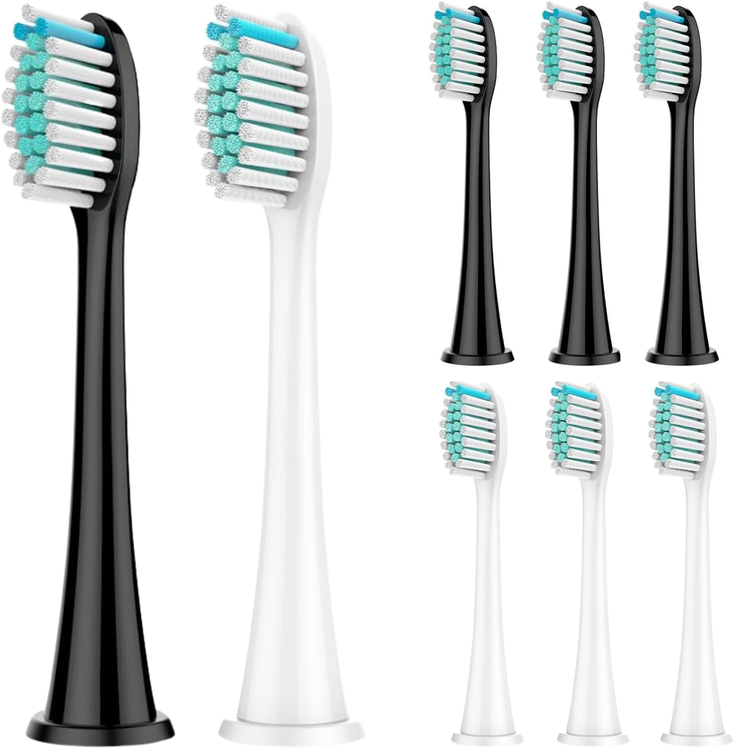 Replacement Brush Heads Compatible with Philips Sonicare, JOMWEN Fits Diamondclean, Protectiveclean, Flexcare, Healthywhite, Easyclean, 2 Series, 3 Series, Kids Series and More (Black+White, 8 Pack) image number 3