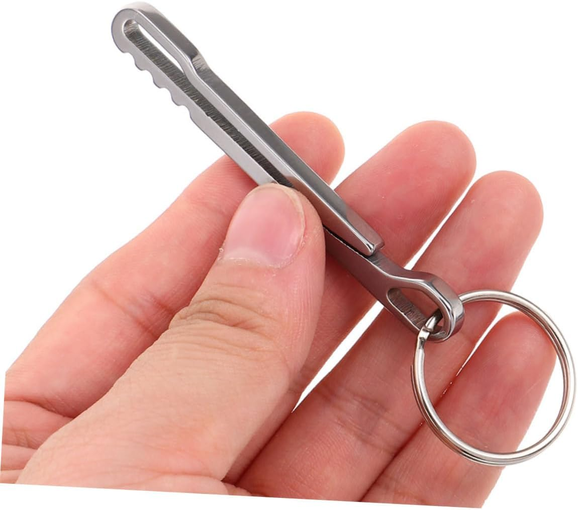 Alasum Cash Holder Money Wallet Stainless Steel Waist Clip Compact Lightweight Money Storage Holder Wallet Carabiner Clip Portable Keychain for Outdoor Activities image number 6