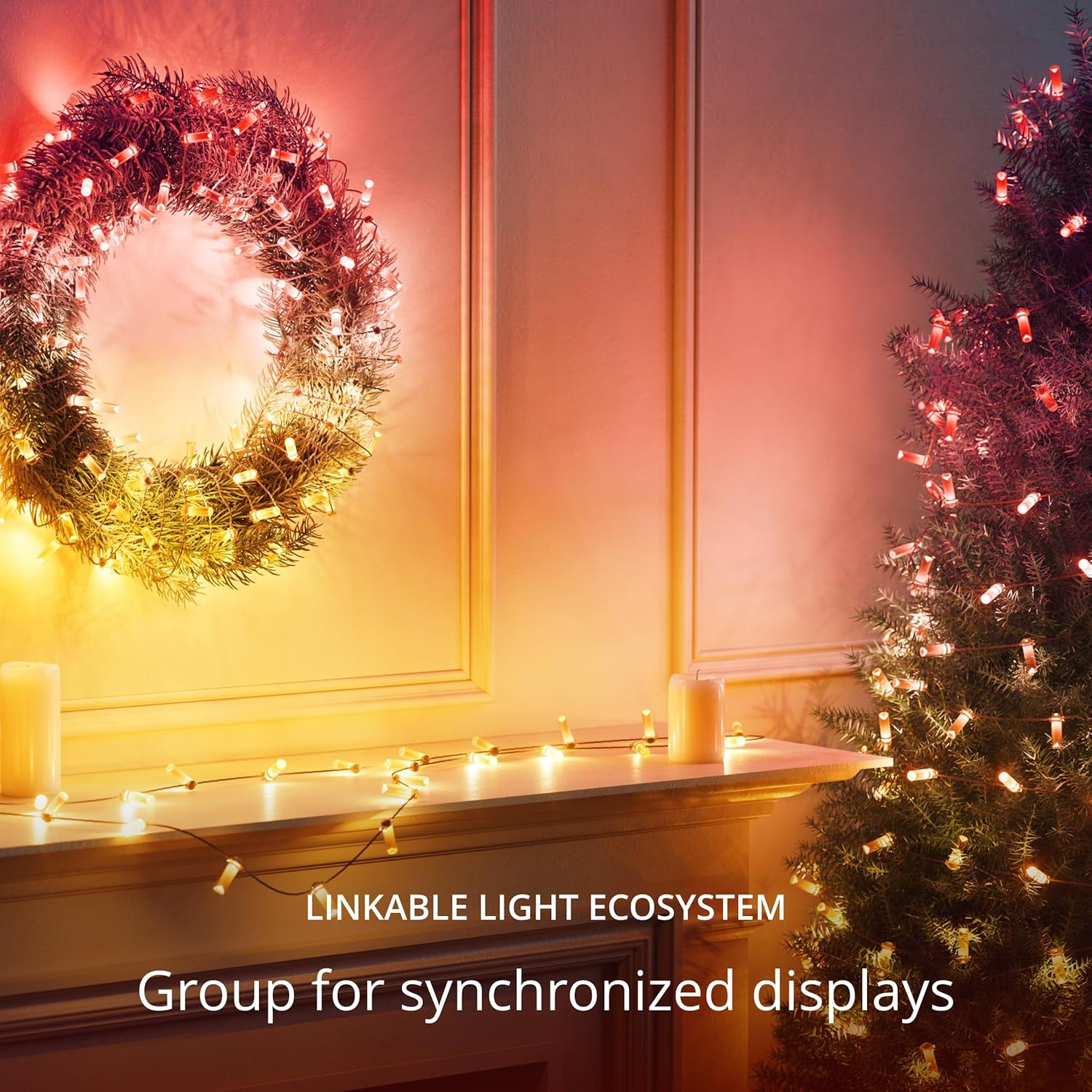 Twinkly Candies Candle-Shaped Light String with 100 RGB Leds. 6 Meters. Clear Wire. App-Controlled. Usb-C-Powered. Indoor Smart Home Lighting Decoration.