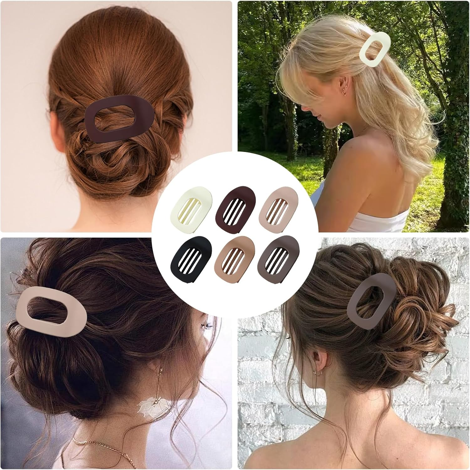 Ladies Hair Claws (Cream Matt, Apricot Matt, Matte Black, Burgundy Matt, Matte Khaki, Dark Coffee) image number 1