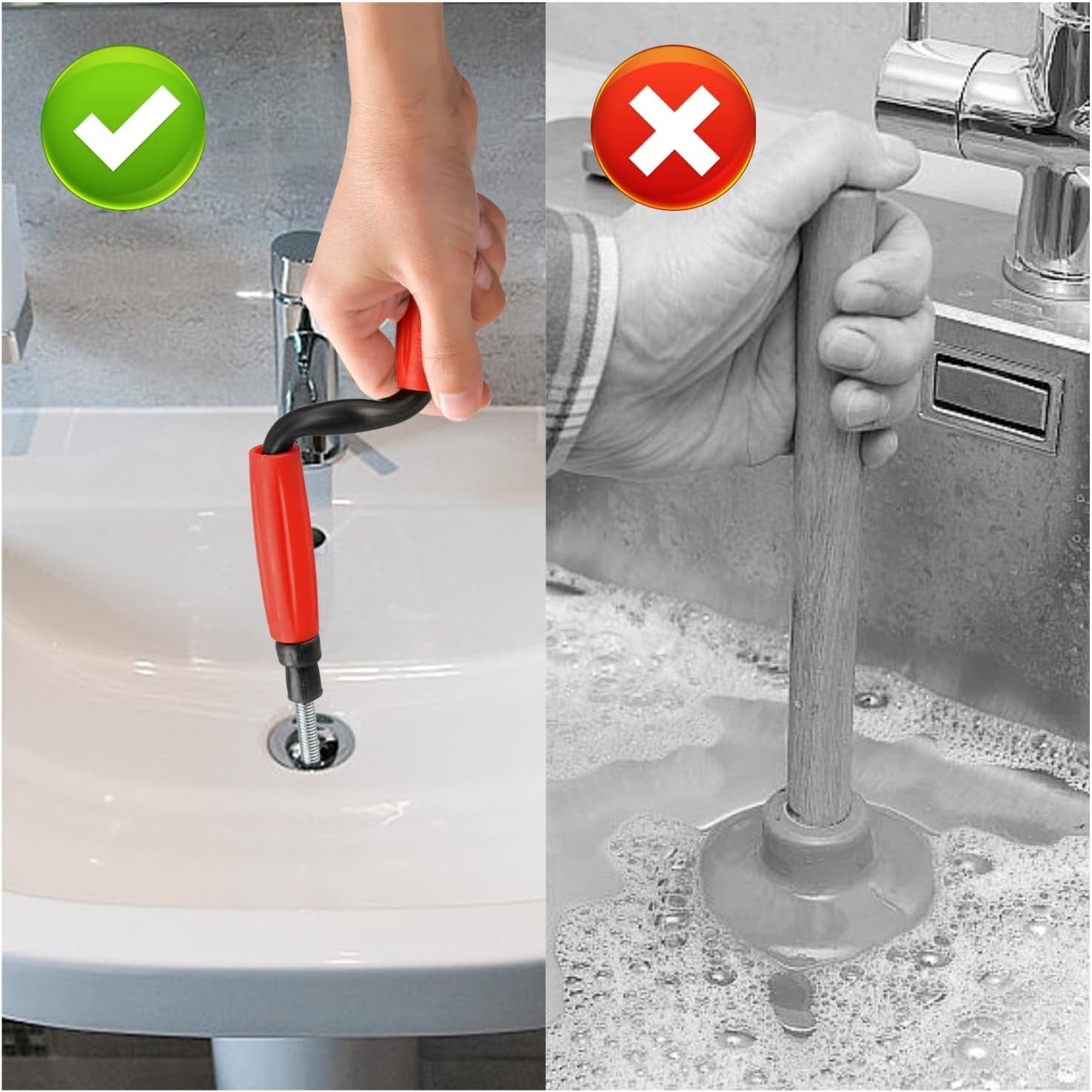 Drain Snake Unblocker Wire Tools Drain Unblocker Wire Rod Flexible Spring Cleaner Pipe Hair Removal Dirt Cleaning Tool Clog Remover for Sewer, Bathroom Drainage,Kitchen Sinks,Toilet 3M image number 3