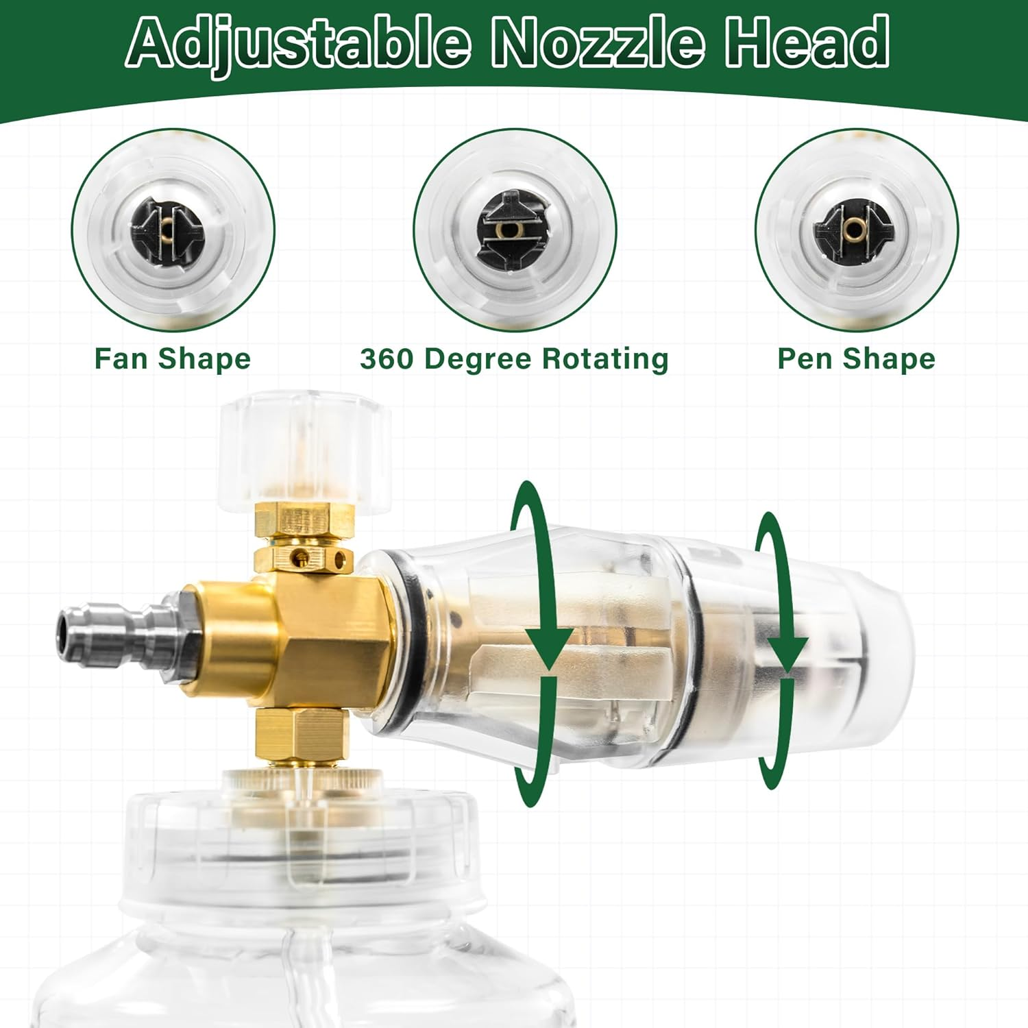 FGDCHNJ Transparent Foam Cannon Snow Foam Gun with 1/4 Inch Quick Connect Professional Car Wash Foam Spray 1L Wide Mouth Bottle Multifunctional Clean Accessories for Home Car Motorcycle Bike image number 6