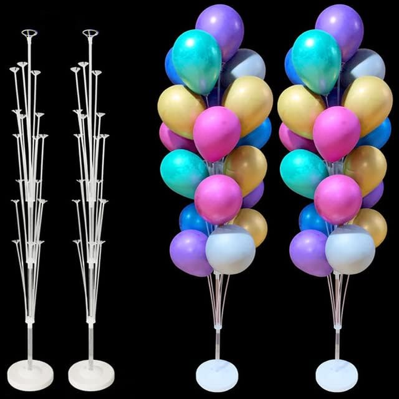 Homiliky 2 Set Table Balloon Stand Kit,160Cm/63Inch Floor Stand Balloon Stick Holder,Ballon Stand Stick Table Balloon Display Kit for Birthday Wedding Anniversary Graduation Party Supplies image number 1