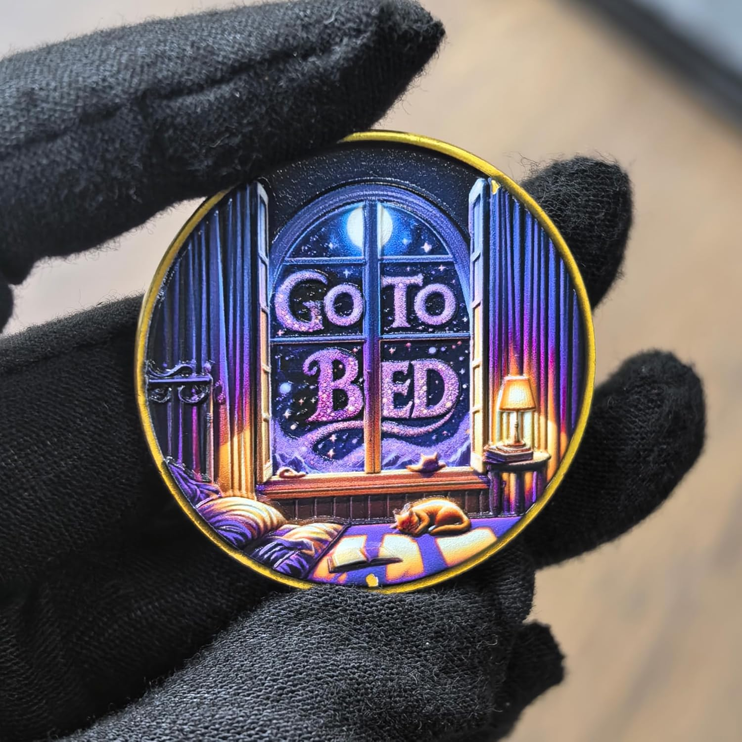 Book Lovers Decision Coin - 'One More Chapter' Vs 'Go to Bed' Dual-Sided Medallion image number 4