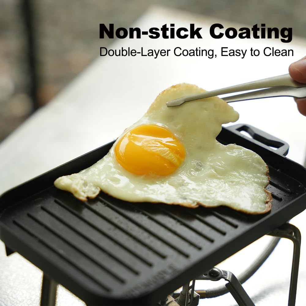 Fire-Maple Sunflower Camping Griddle Plate with Stainless Steel Tongs Compact Aluminium Alloy Mini Grill Pan Set - Portable Gas Heating Kit for Outdoor and Indoor Use image number 5