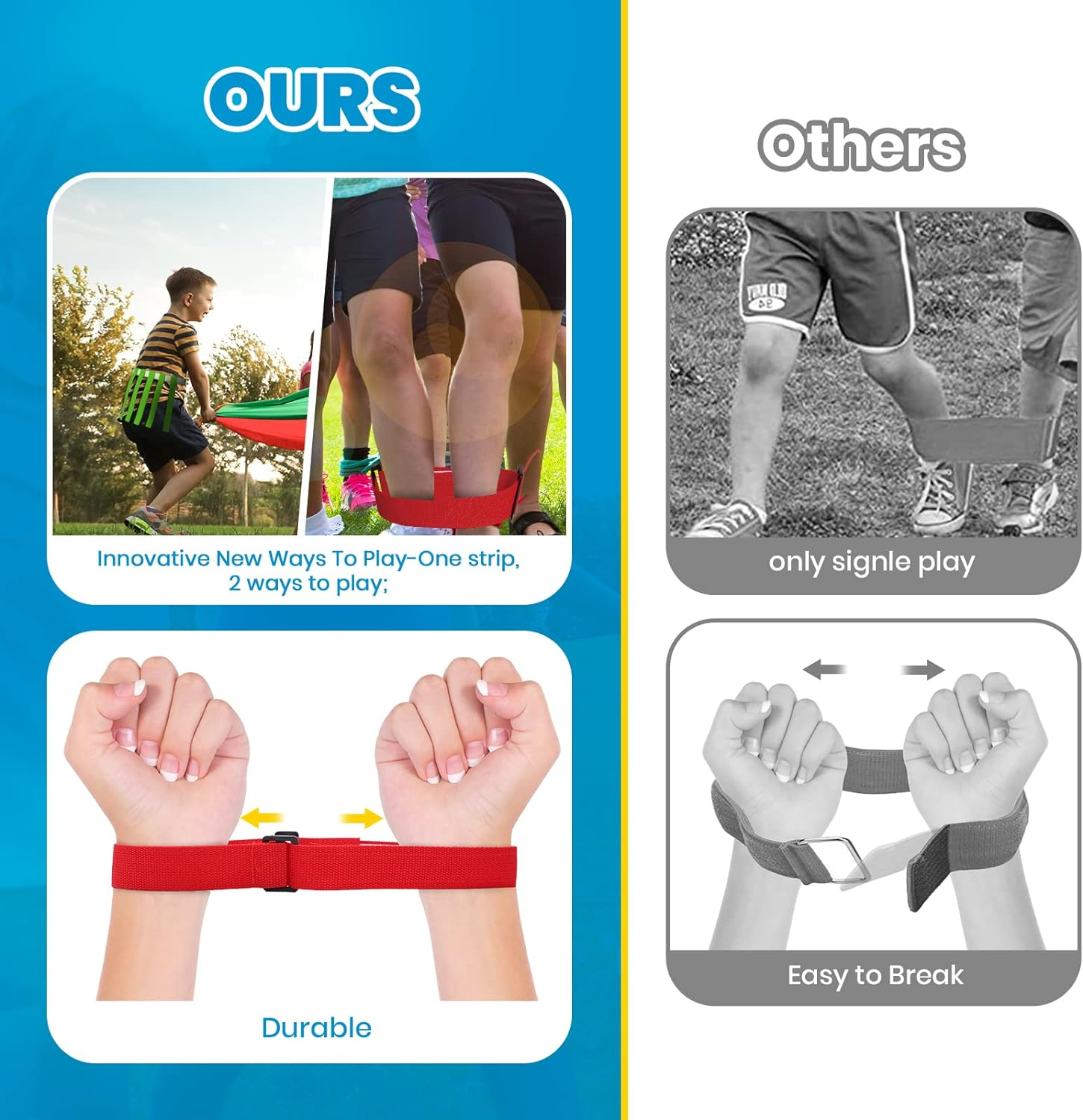 Skirfy Potato Sack Race Bags, Egg and Spoon Race, Carnival Games 3-Legged Relay Race Bands, Outdoor Games for Kids and Adults image number 4