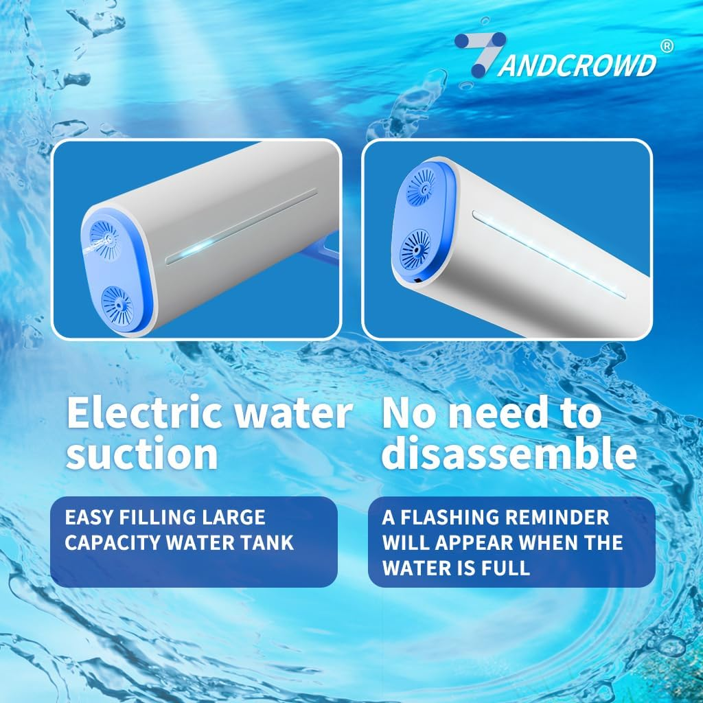 Electric Water Gun Upgraded Version,Fully Waterproof,Auto Reload,Sound and Light Effects When Shooting,Space Technology Styling, Premium Summer Beach Pool Toy for Kids & Adults. image number 2