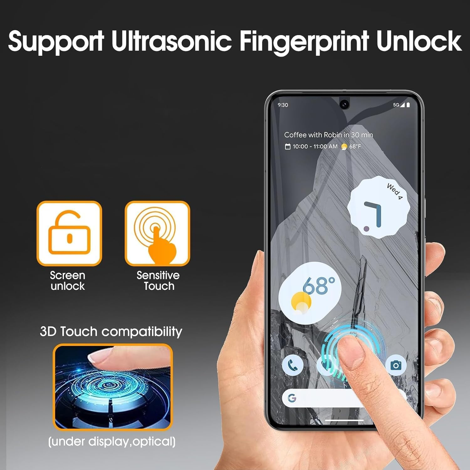 Zonyee 3 Pack Privacy Screen Protector for Google Pixel 10 Pro, 9H Hardness Anti-Spy Full Adhesive Coverage Tempered Glass Film for Google Pixel 10 Pro [Support Fingerprint Reader, Anti-Fingerprint]