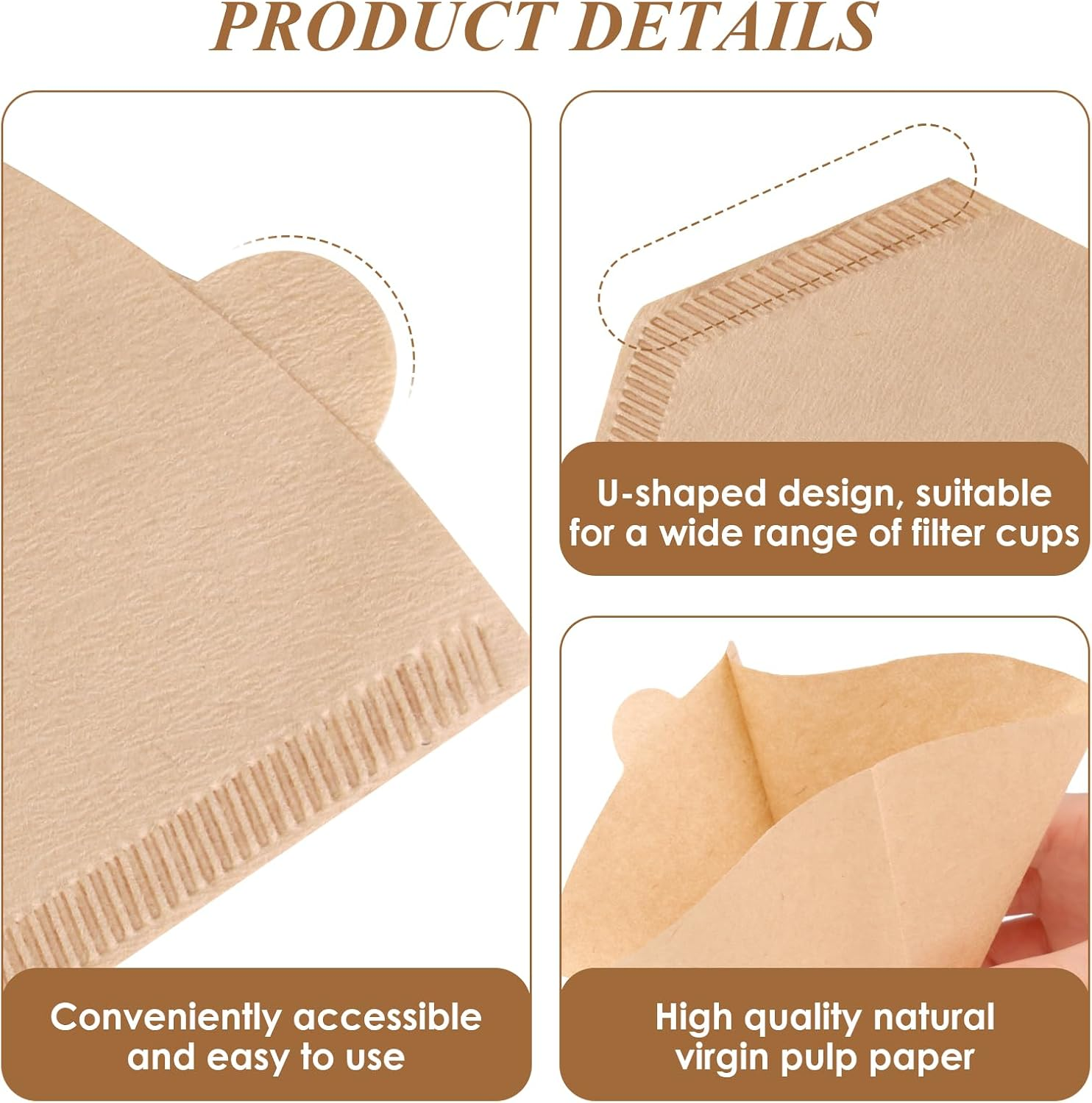 80 Pcs Coffee Filter Paper, Two-Color Original Wooden Drip Paper for Perfect Pour over & Drip Coffee, Fits Most Coffee Machines & Cones, Premium Quality for Aroma & Smooth Taste image number 6