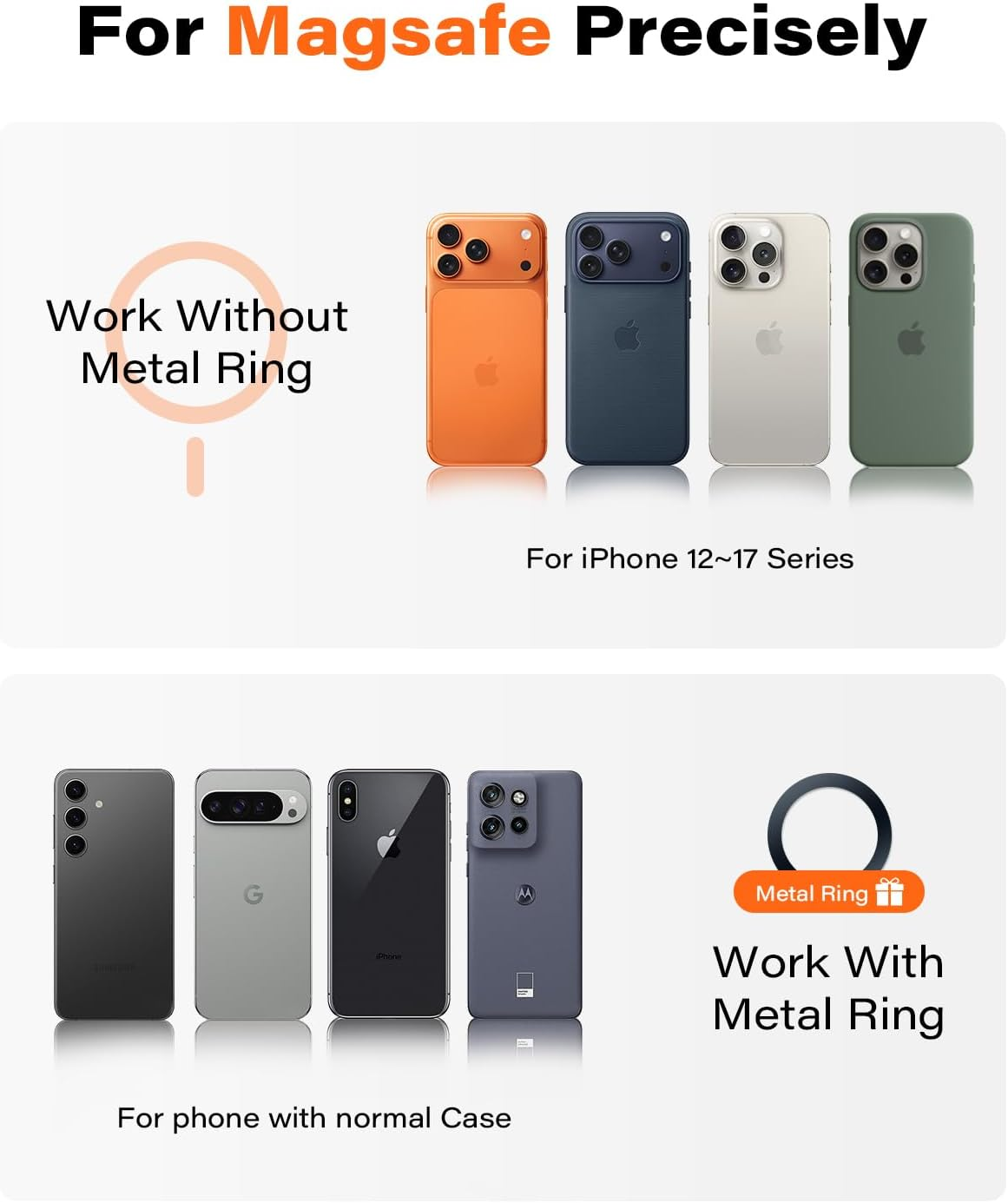 Apps2Car Magnetic Phone Holder for Gym, Alloy Base & Ball Joint, Attach to Metal Surfaces, Dual Magnetic Phone Mount for Magsafe Iphone 12-17 Series image number 3