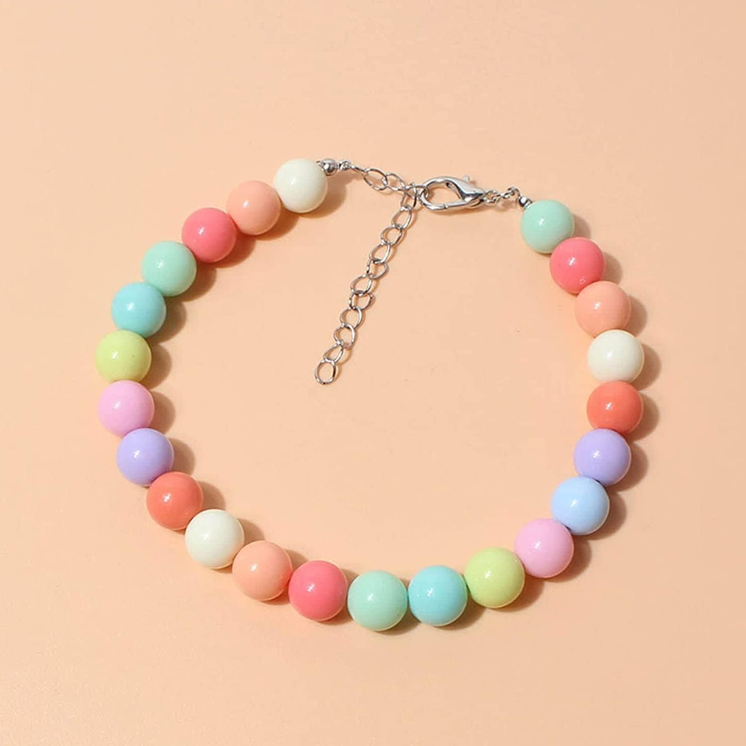 Pet Collar Candy Colors Decor Accessory Multi-Color Fashion Dogs Faux Pearls Necklace Loop Photography Props Convenient and Clever image number 5