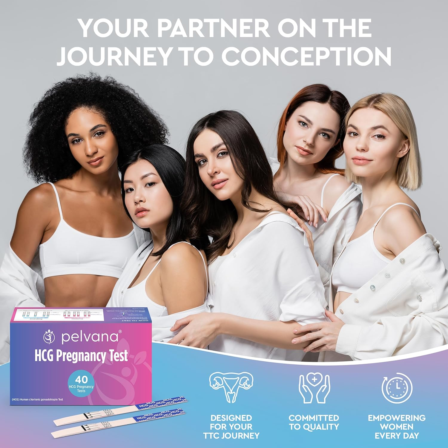 Pelvana Pregnancy Test Strip Value Pack 40 HCG Pregnancy Test Strips