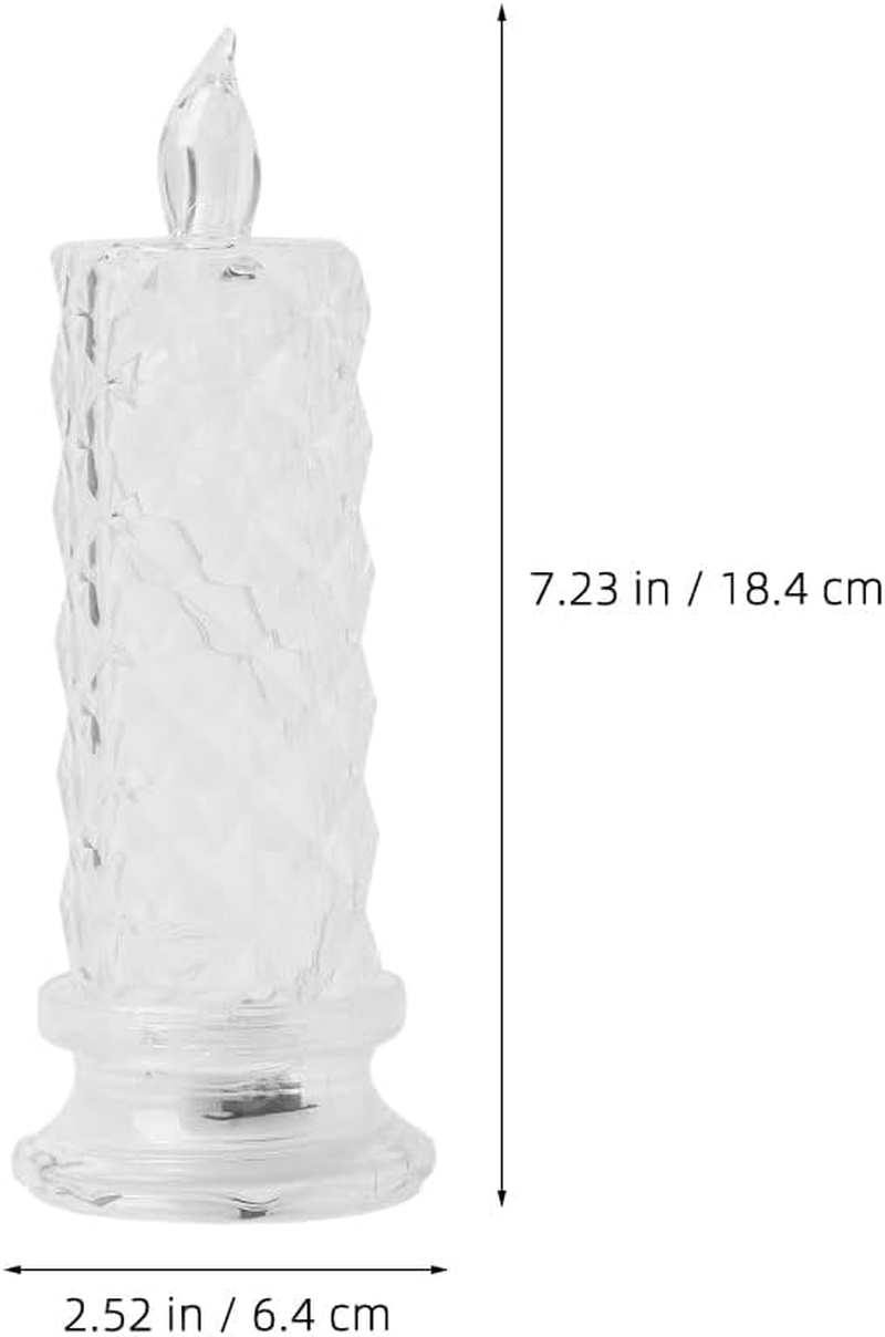 OSALADI Pack of 6 LED Rose Candles with Clear Crystal-Like Design, Energy-Saving Electric Candles with Sturdy Base as Party Table Decoration for Living Room and Festive Occasions image number 6