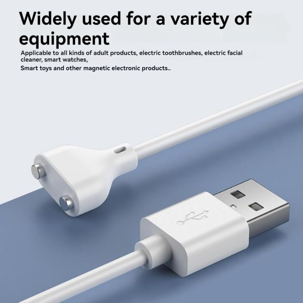 2PCS Magnetic USB DC Charger Cable, 0.8M Charging Cord for Massager, Electric Toothbrushes,Kids Watche, Cleanser image number 4