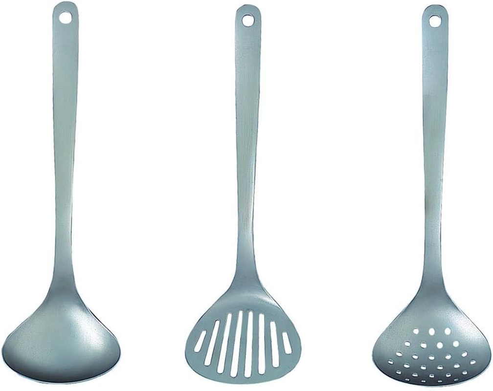 Sori Yanagi Kitchen Tool Designed Simple and Easy to Use, Tsubamesanjo Stainless Steel, Set of 3 Turner, Skimmer, Ladle, Dishwasher Safe, 18-8 Stainless Steel image number 1