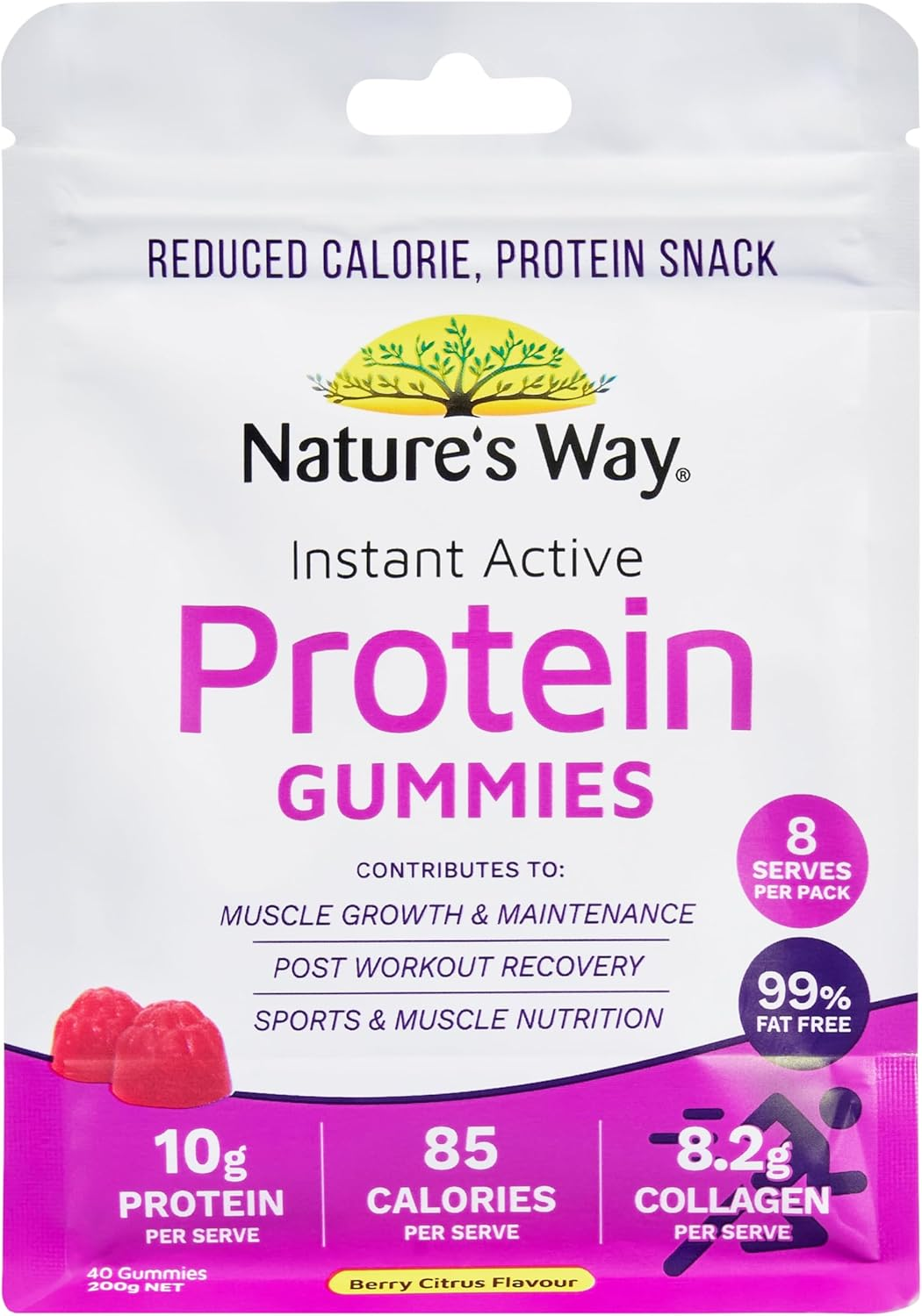 Nature'S Way Instant Active Berry Citrus Protein 40 Gummies