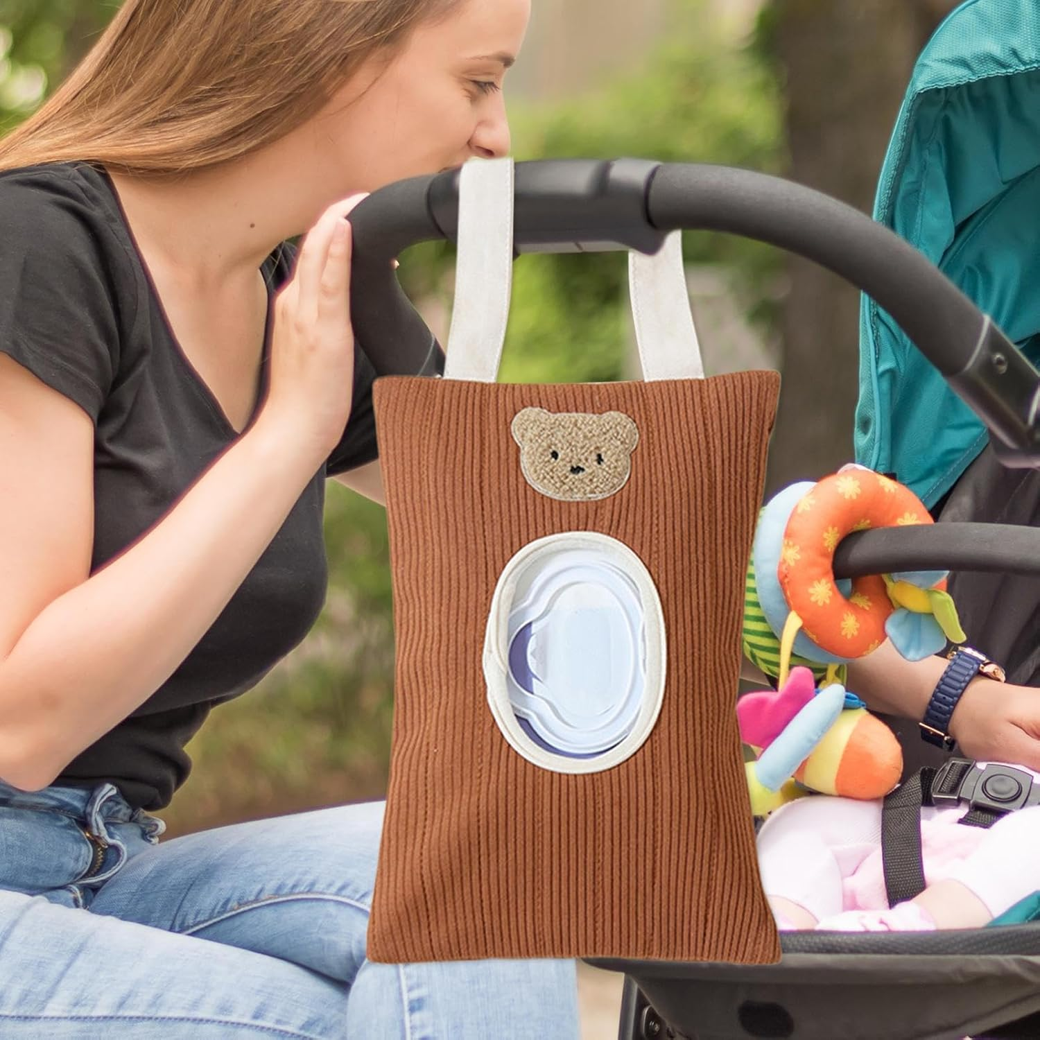 Refillable Wipes Container - Keeps Wipes Clean Dispenser,Portable Hangable Container Bag for Travel Organizing Storage Bathroom Wall Home Kitchen image number 3