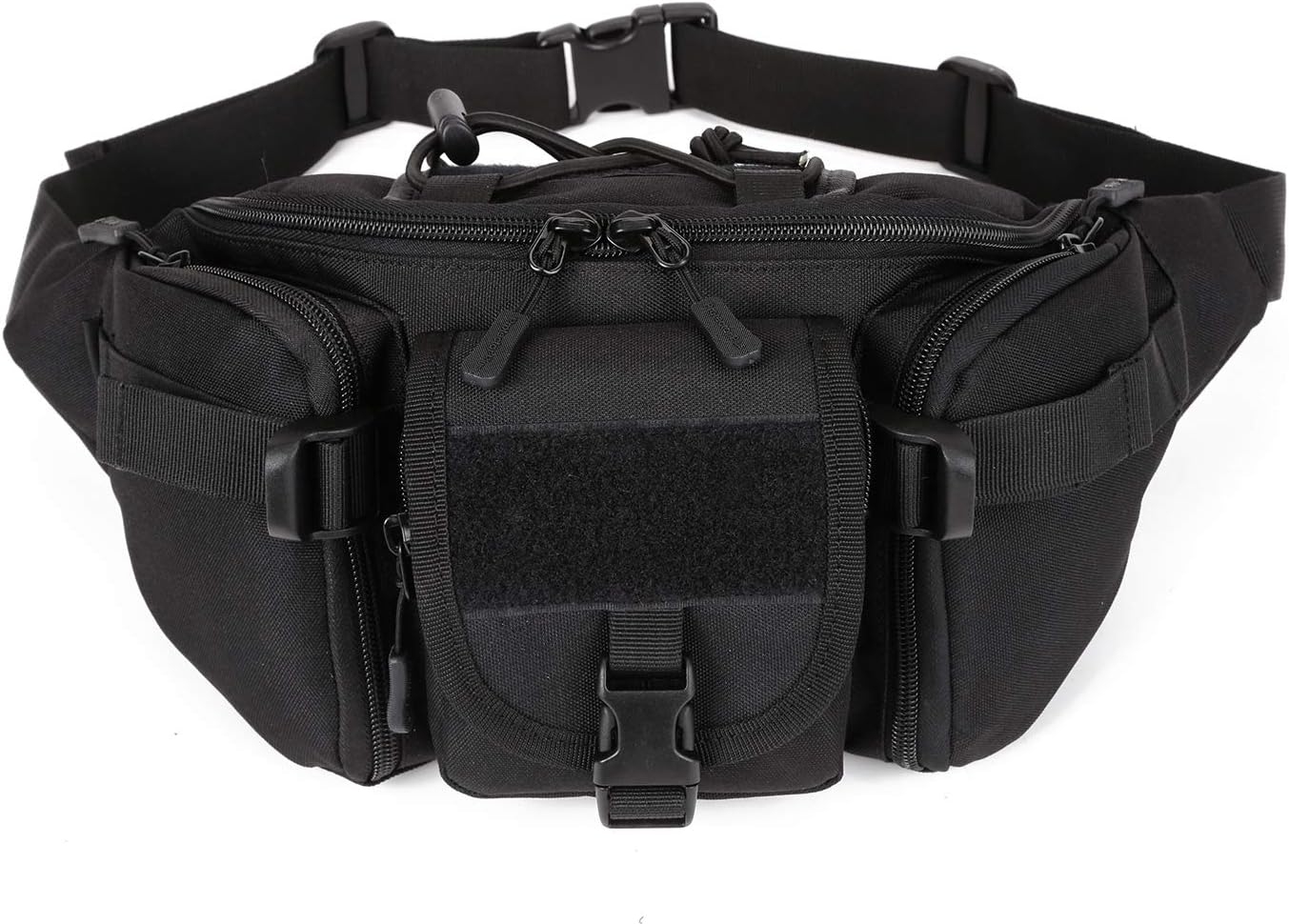 CREATOR Tactical Waist Pack Portable Fanny Pack Outdoor Hiking Travel Large Army Waist Bag Military Waist Pack for Daily Life Cycling Camping Hiking Hunting Fishing Shopping - Black