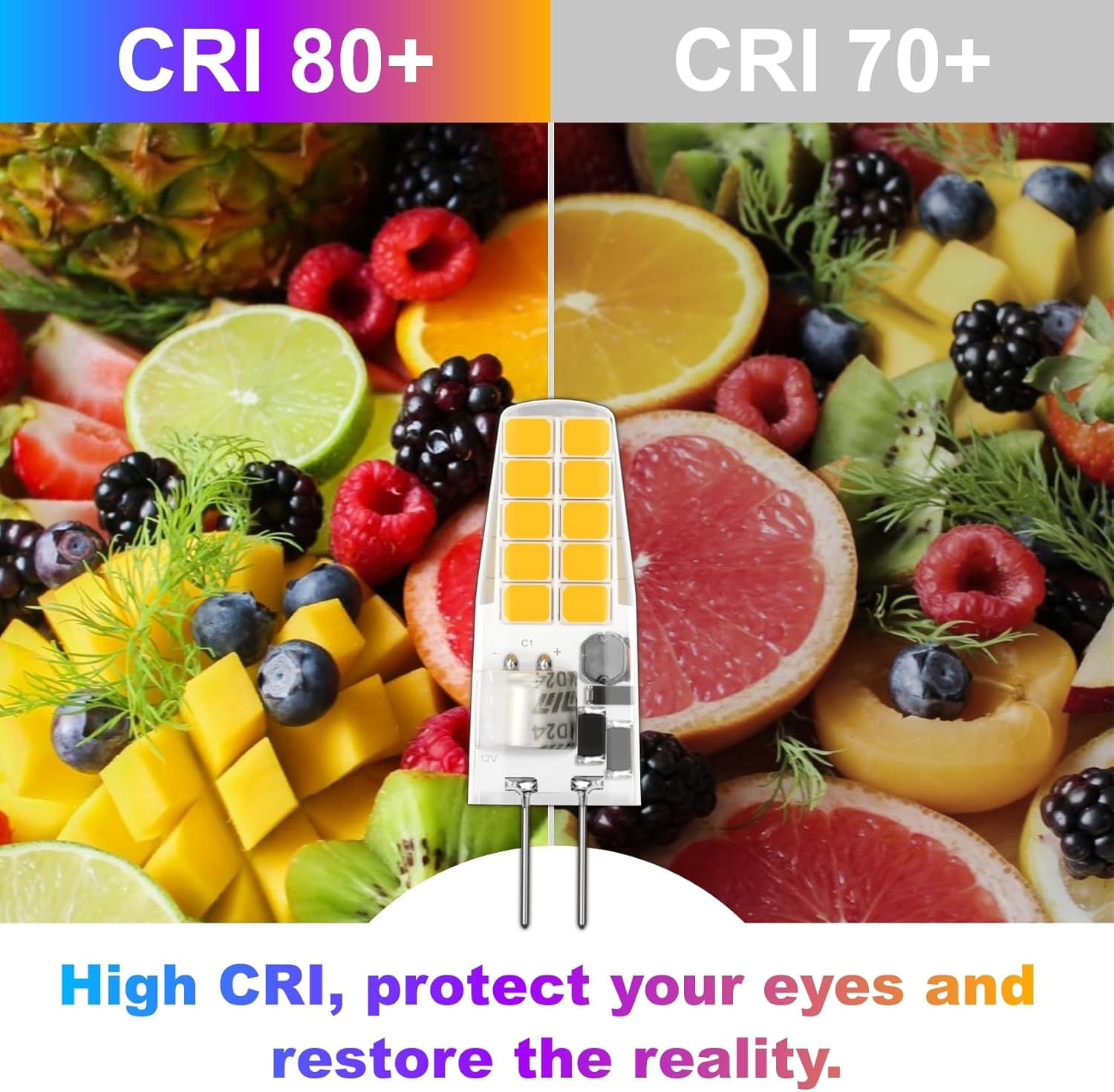 LUTW G4 LED Bulbs Neutral White 4000K, AC/DC 12V G4 Bulb LED Equivalent 20W Halogen, 2W 200LM 2 Pin Light Bulbs, Non Dimmable No Flickering LED Lights for Home Lighting, Chandelier, Cabinet, 10 Pack