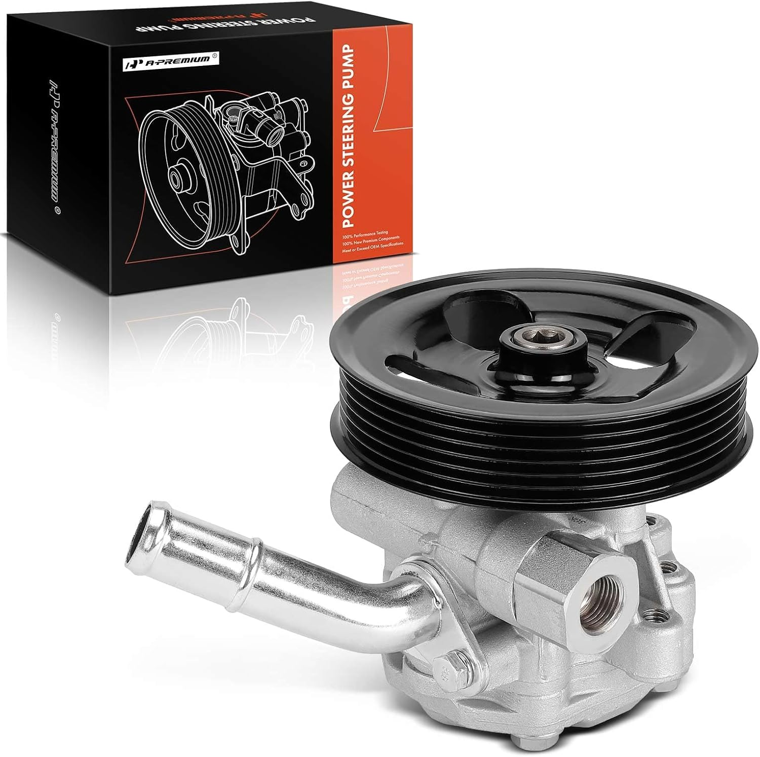 A-Premium Power Steering Pump, with Pulley, Compatible with Jeep Wrangler 2012-2017, Wrangler JK 2018, 3.6L Gas, Replace # 5154400AC, N9901310 image number 2