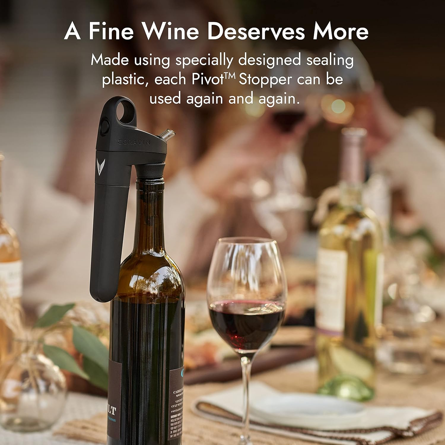 Coravin Pivot Stoppers 6 Pack, Black image number 3