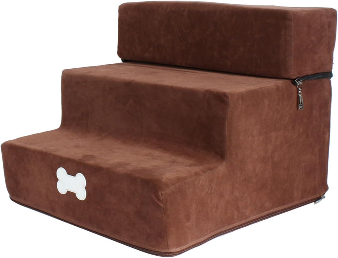 Cat Stairs for Old Cats - Pet Stairs, Steps for Dogs to Get on Bed, Soft Non-Slip Cat Steps with Foldable 3 Ladders, High-Density Foam Pet Stairs for Puppies, Kittens, Old Dogs Borato