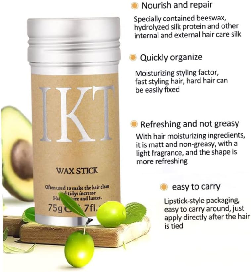 Hair Gel Stick Hair Wax Stick Professional Broken Hair Shaping Gel Hairstyling Moisturizing Wax 75G,Hairfeel Stick image number 1