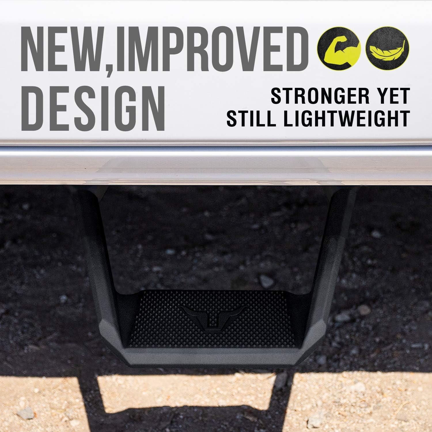 Bully BBS-5002 Black Powder Coated Aluminum Universal Fit Truck Side Step Set of 2 for Trucks from Chevy (Chevrolet), Ford, Toyota, GMC, Dodge RAM, Jeep image number 2