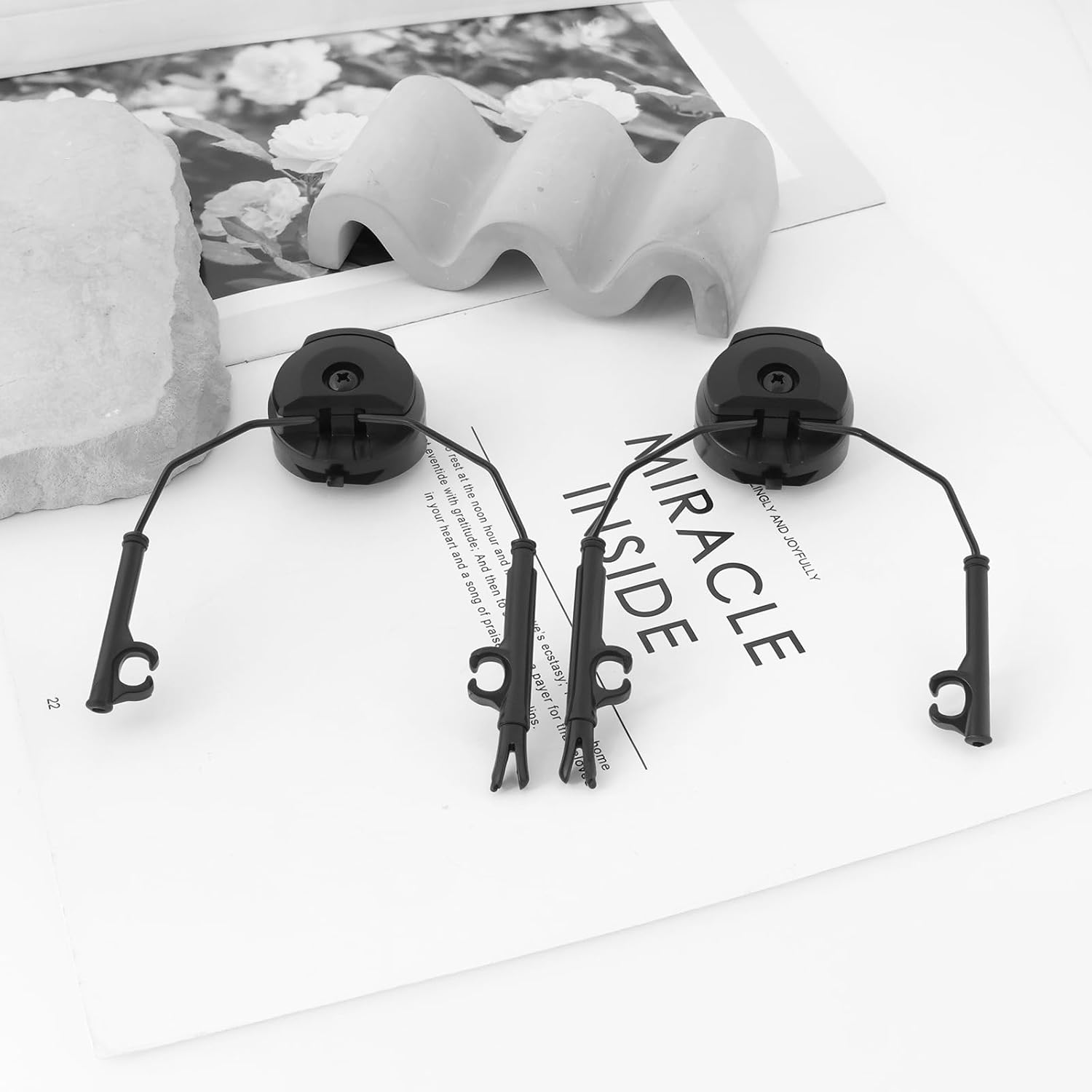 OTOTEC 1Pair Tactical Helmet Rail Adapters Headset Support Helmet Arc Rail Adapter Compatible with Peltor Comtac Headset Support for Connected to Fast/Ach/Mich Series Helmet image number 4