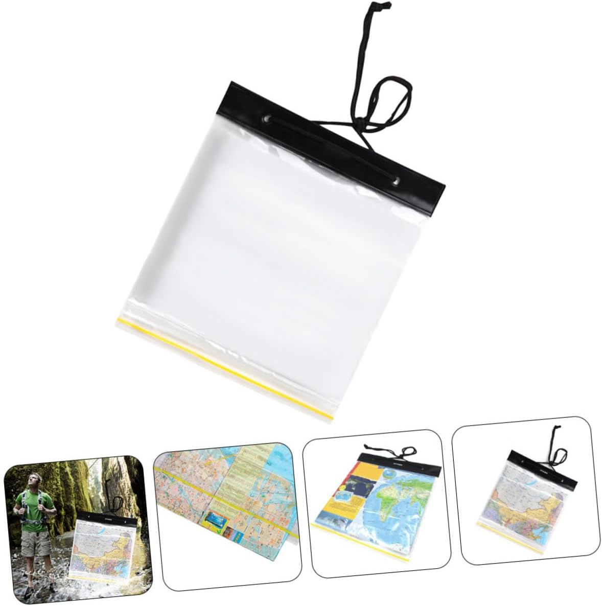 BIUDECO Large Hiking Bag File Storage Pouch Plastic Wet Bag for Travel Documents image number 3