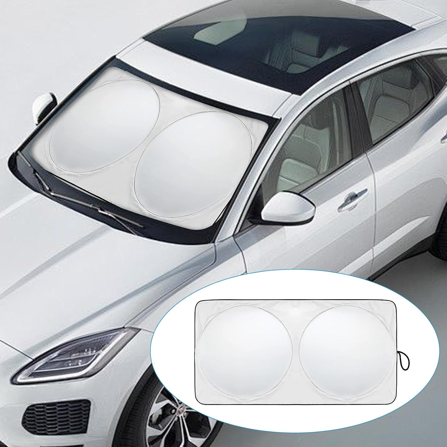 Windshield Sun Shade, Premium Foldable Windshield Sun Cover, Car Windscreen & Dashboard Heat Protector, Compact Folding Design for Easy Storage, Fits Most Sedans, Suvs & Trucks (Size: 160X85Cm) image number 5
