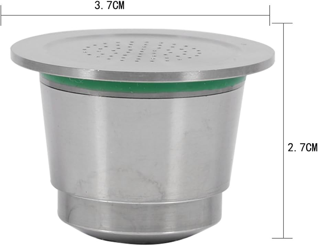 Refillable Coffee Capsule for Stainless Steel Reusable Capsule Coffee Pods with Spoon Reusable Capsules Suitable for Coffee Machines image number 3