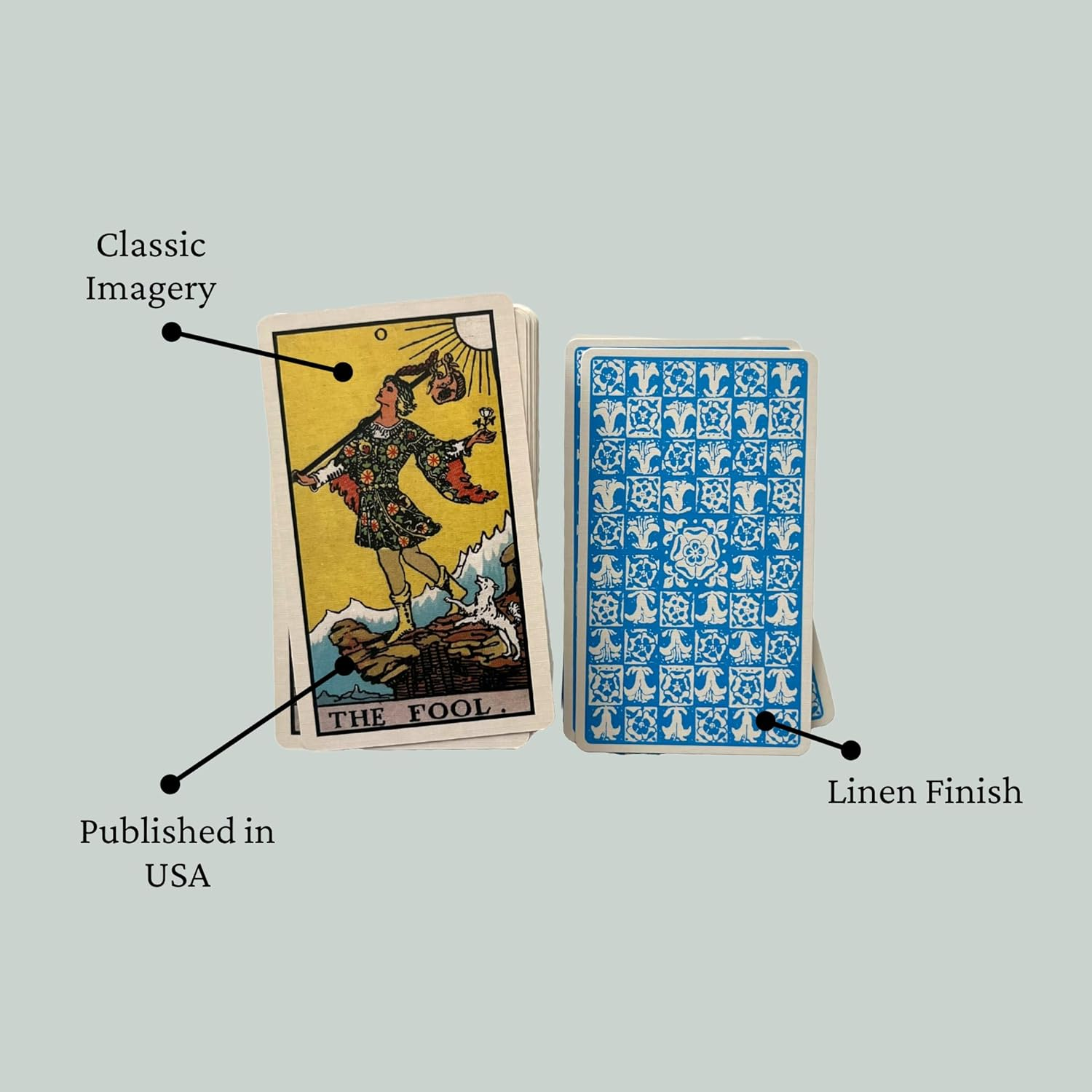 Classic 1909 Tarot Deck & 88 Page Guide | Made in USA