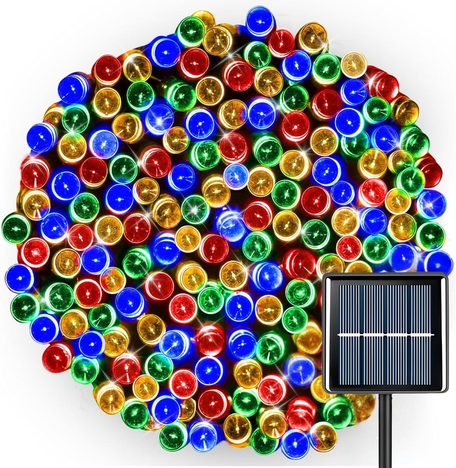 EZONEDEAL 72Ft Solar String Lights Outdoor, Solar Lights for outside 8 Mode Waterproof Solar String Lights for outside Decor Garden Backyard Wedding Holiday Party for Xmas Tree (200LED White)