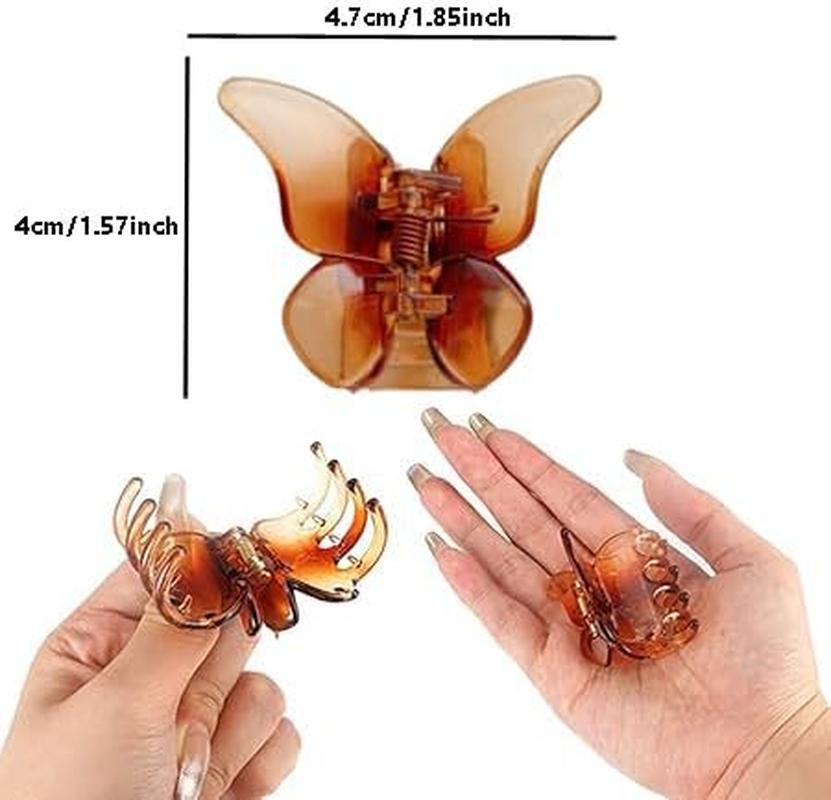 UQMIQURA Pack of 4 Butterfly Hair Clips Small Hair Clip Butterfly for Women Non-Slip Hair Clip Matte Hair Clips for Women Girls Ladies Thick Hair image number 4