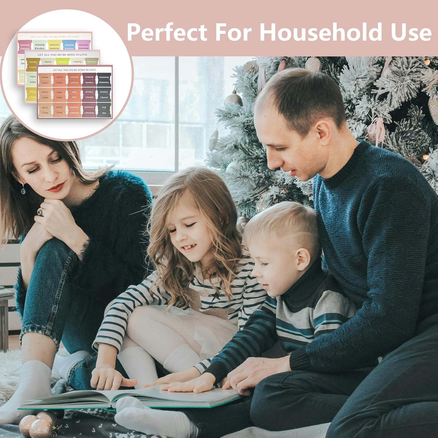 3 Pcs Bible Index Tabs Sets, 225 Laminated Bible Tabs for Women and Men, Bible Dividers on Coated Paper, Large Print Bible Tabs for Study Bible, Protestant and Catholic Bible Tabs image number 1