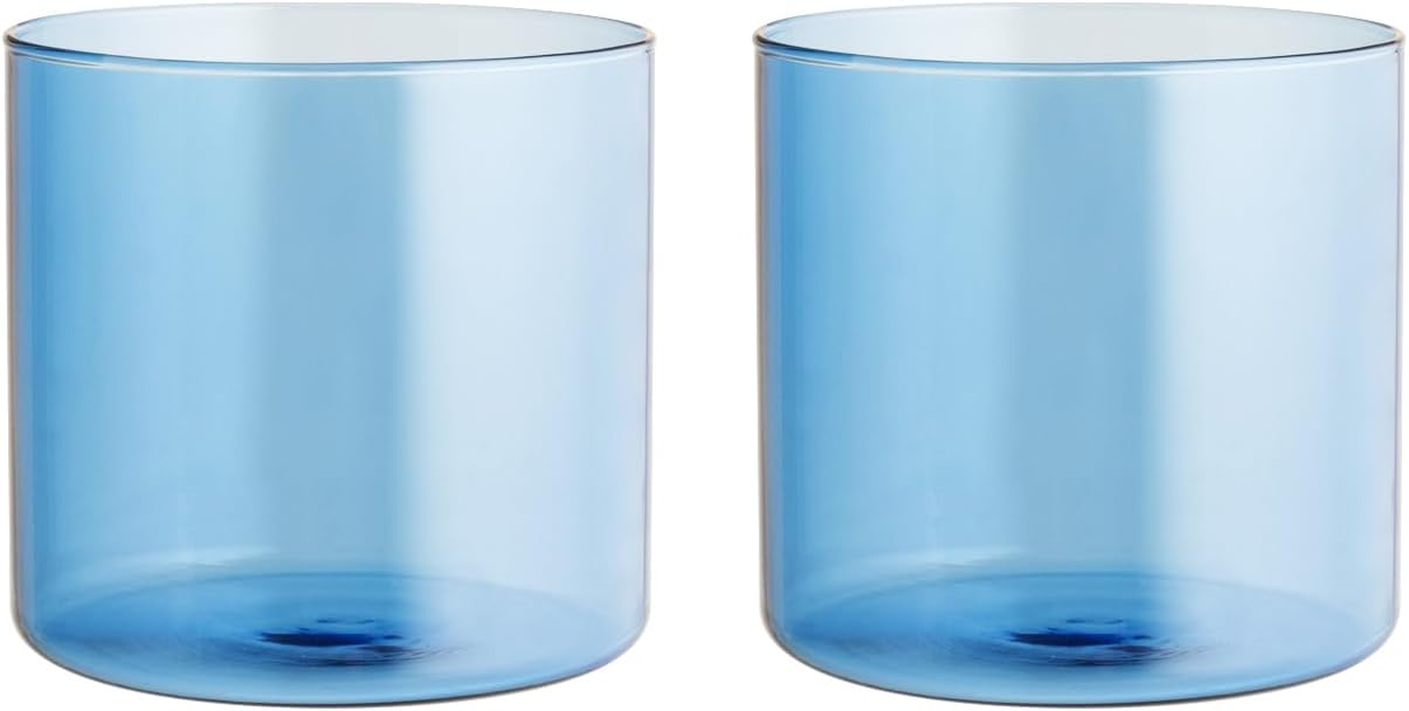 H&H 2 X Daylight Borosilicate Glass Glasses Blue 33Cl