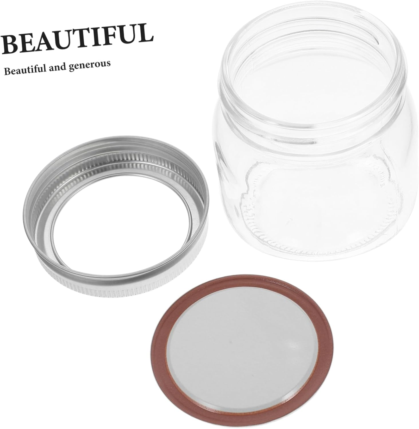 6Pcs Wide Mouth Mason Jar for Overnight Oats Snack Salad Pasta Sauce Candy Airtight Storage Glass Freezer Safe image number 1