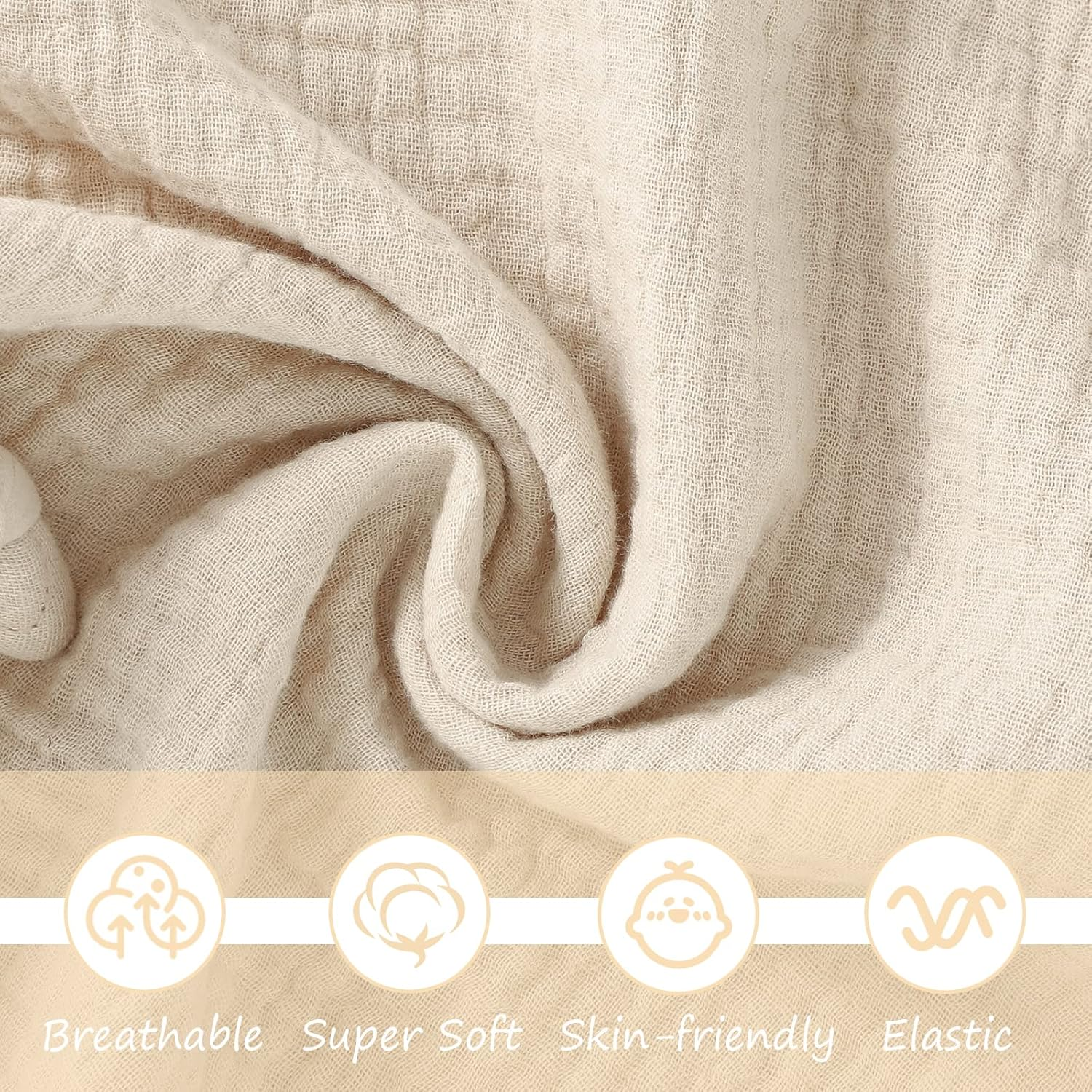 Okdiy Organic Cotton Muslin Lovies for Babies Bunny Lovey,Soft & Breathable Baby Lovey Security Blankets for Babies Boys and Girls Gifts image number 3
