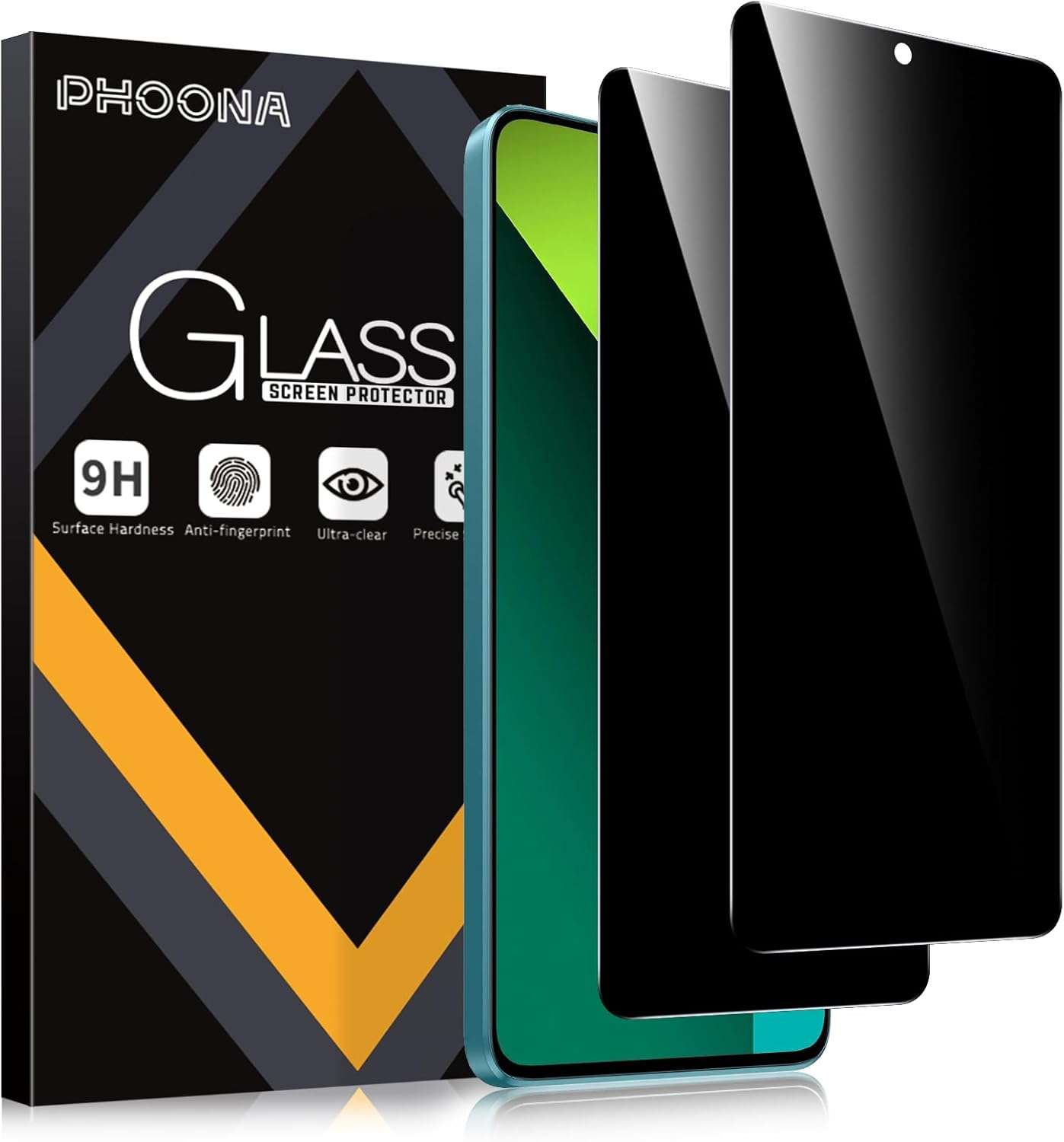 Phoona Privacy Screen Protector for Xiaomi Redmi Note 13 Pro 5G, Pack of 2, anti Spy Screen Protector, Privacy Screen Protector 9H Hardness Tempered Glass Bubble-Free Privacy Film image number 6