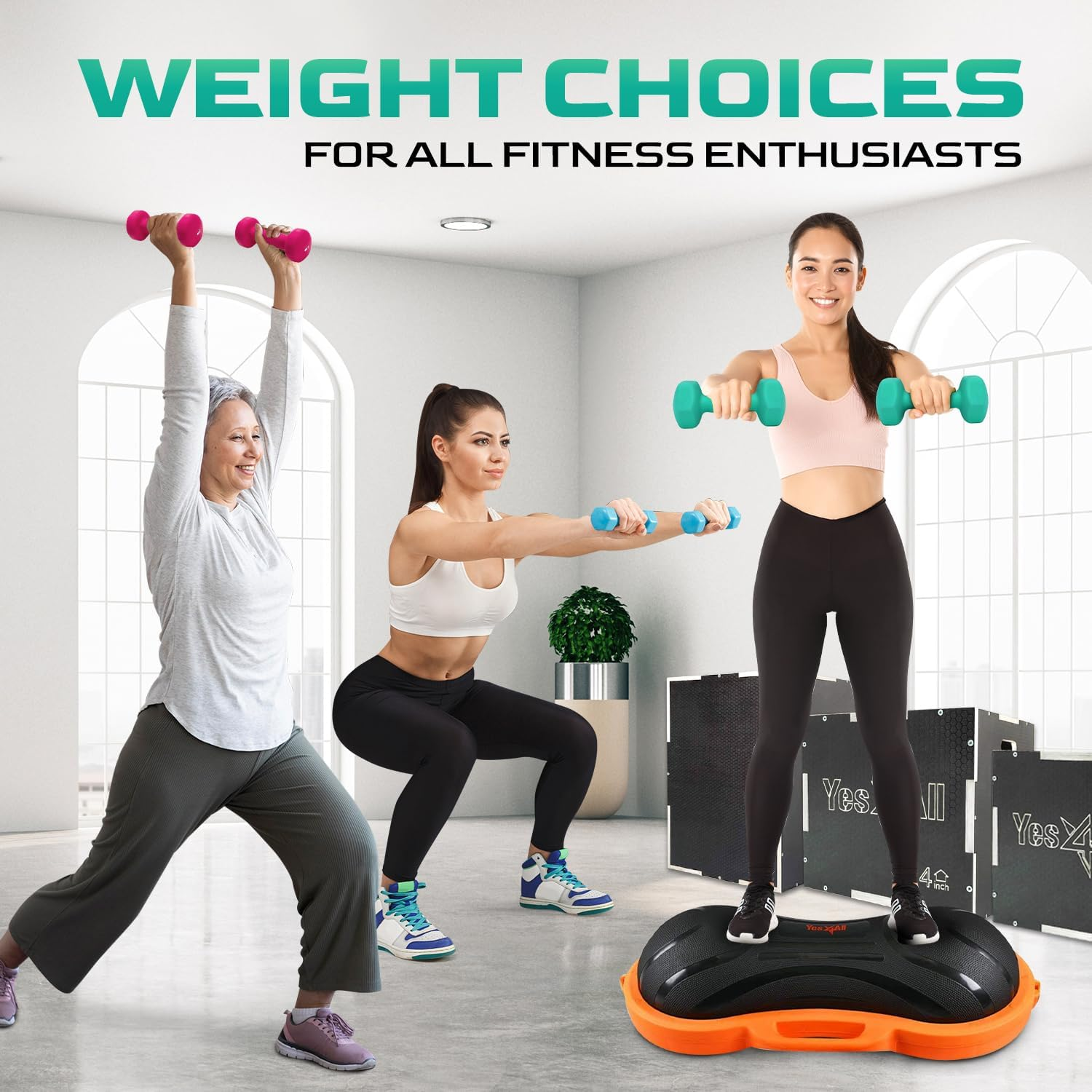 Yes4All Hex Neoprene Dumbbells Set Weights for Strength Training Yoga Pilates - Dumbbells Set of 2 Dumbbells Set for Women Men image number 6