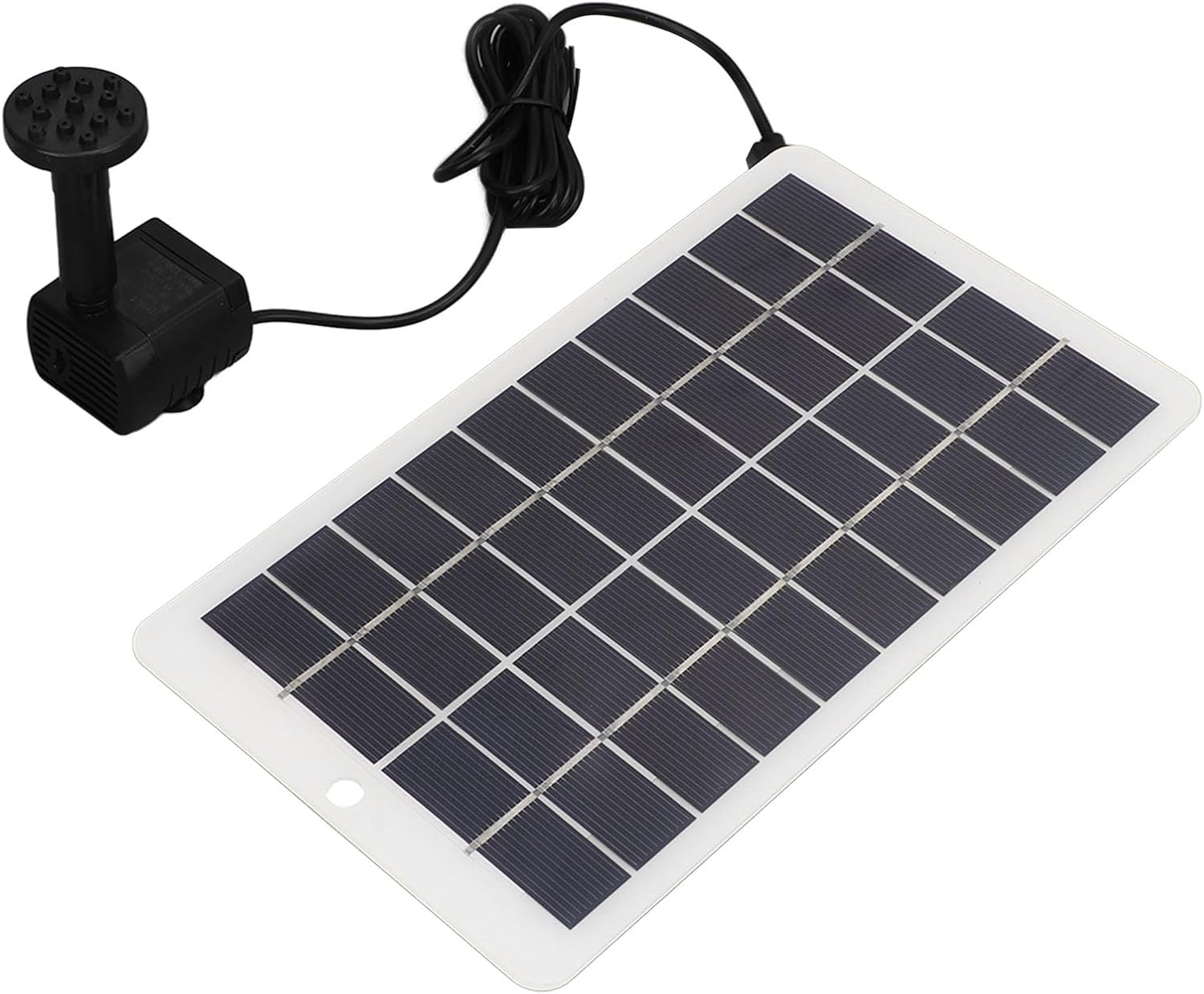 Domary Solar Fountain Pump, Highly Efficient Solar Powered Water Pump for Garden Patio, Bird Bath Fountain, Aquarium Water Circulation with 6 Nozzles, Eco-Friendly, 4W 5V image number 2