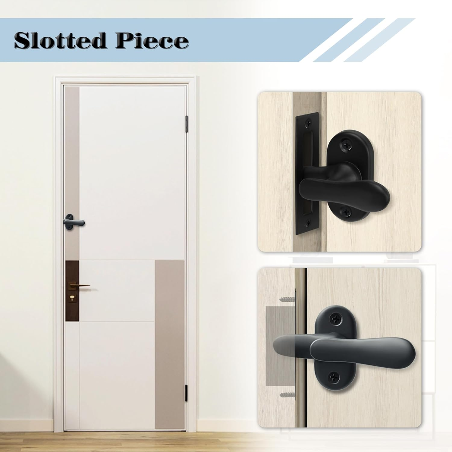 Alise Flip Latch Gate Latches Safety Door Lock Catch for Barn Wood Fence French Sliding Doors,Sus304 Stainless Steel Gate Hardware,Matte Black,Ms7001-B image number 6