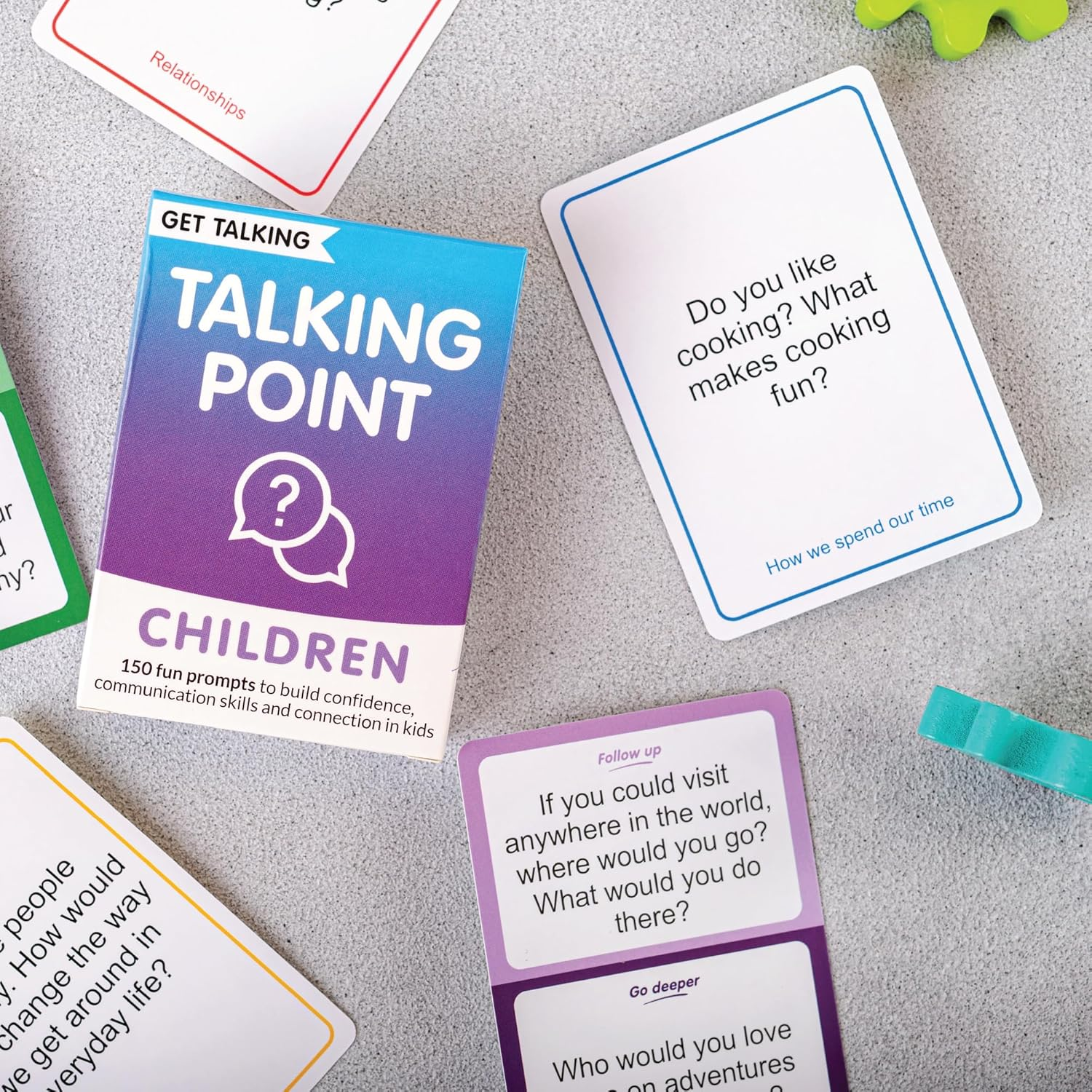 GET Talking: Children - 50 Conversation Starter Cards for Kids with 150 Expert-Written Questions - Engaging Learning Activity for Kids That Makes Self-Expression Easier - Reduce Screentime image number 1