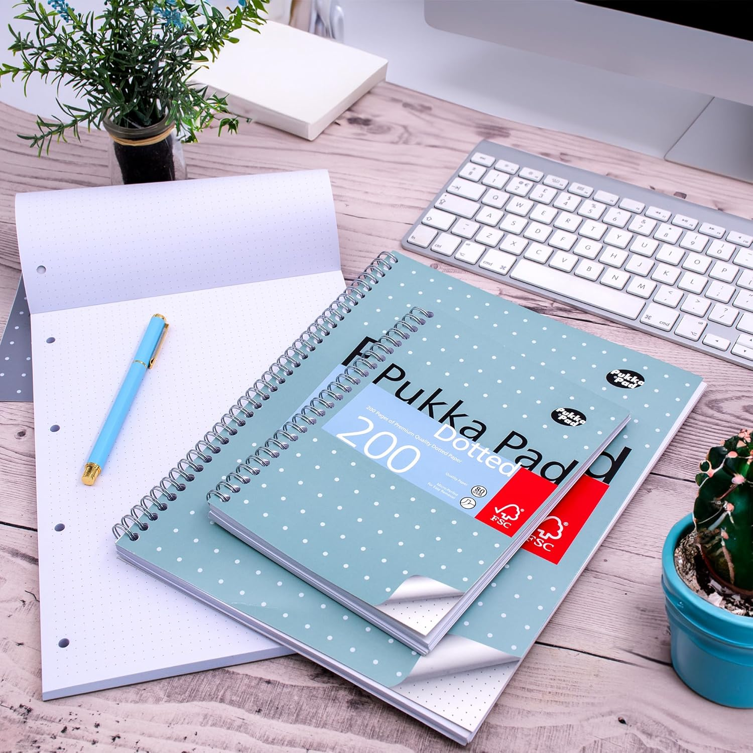 Pukka Pad, A5 Dotted Metallic Jotta Book for Graphing, Art, Bullet Journaling &ndash; Bulk 30 Pack &ndash; 21 X 14.8Cm &ndash; Wirebound Notebook with 80GSM Paper &ndash; 4-Hole Margins and Perforation - 200 Pages, Grey image number 4