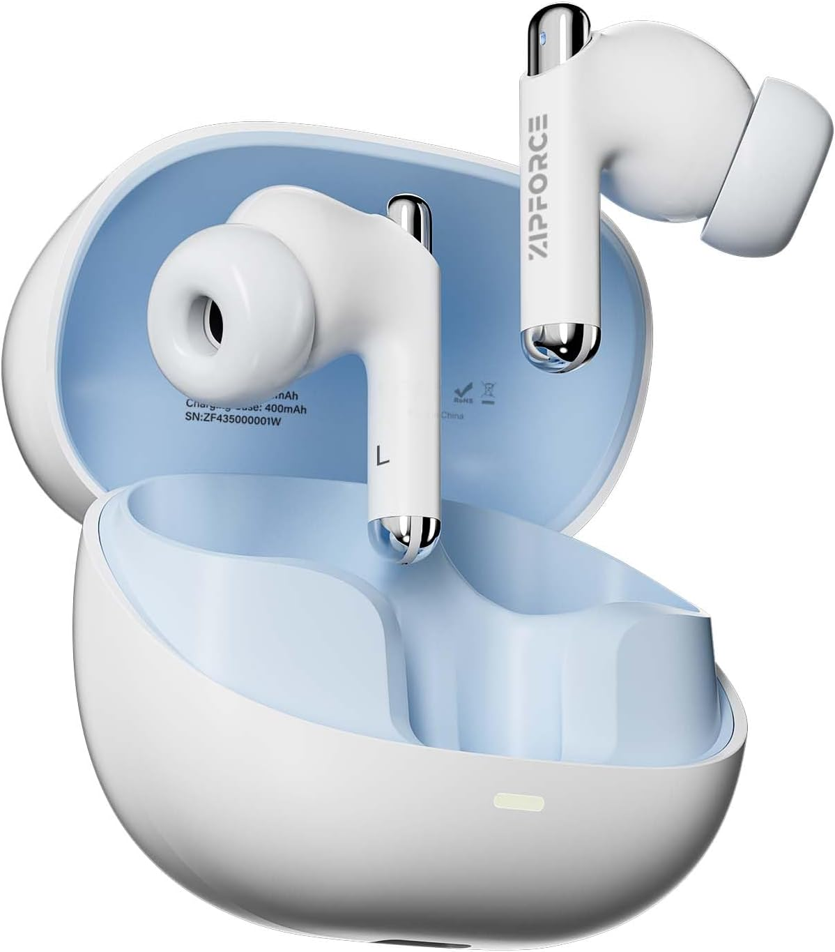 ZIPFORCE True Wireless Earbuds, Fully In-Ear Bluetooth 5.3 Headphones 4-Mics ENC Clear Call, Bluetooth Earbuds Touch Control 40 Playtime, IPX5 Waterproof TWS, Light-Weight Earphones