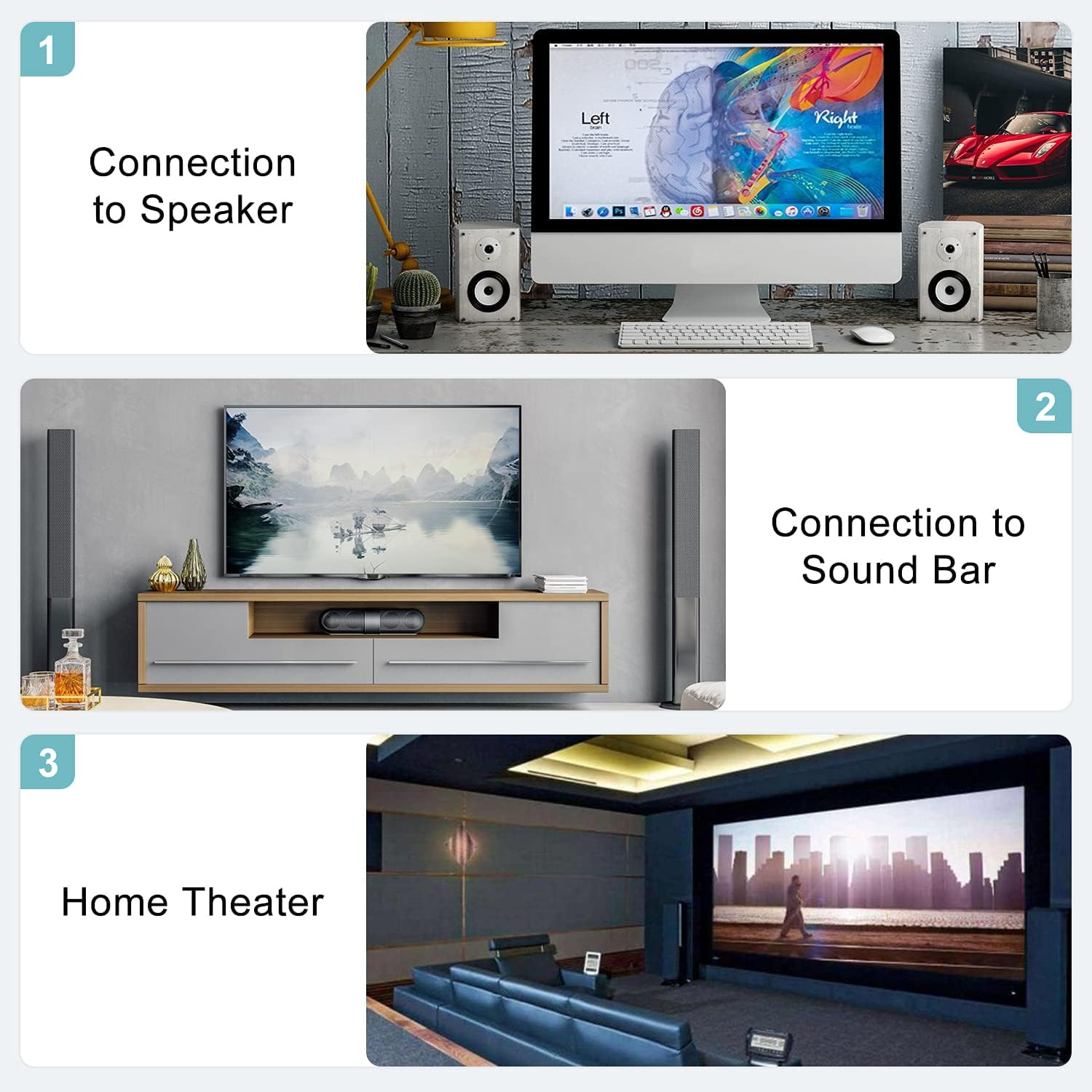 3 RCA Cable(10Ft) - Premium Gold Plated 90 Degree Right Angle RCA Audio / Video Cable 3 Male to 3 Male Composite Video Audio A/V AV Cable image number 1